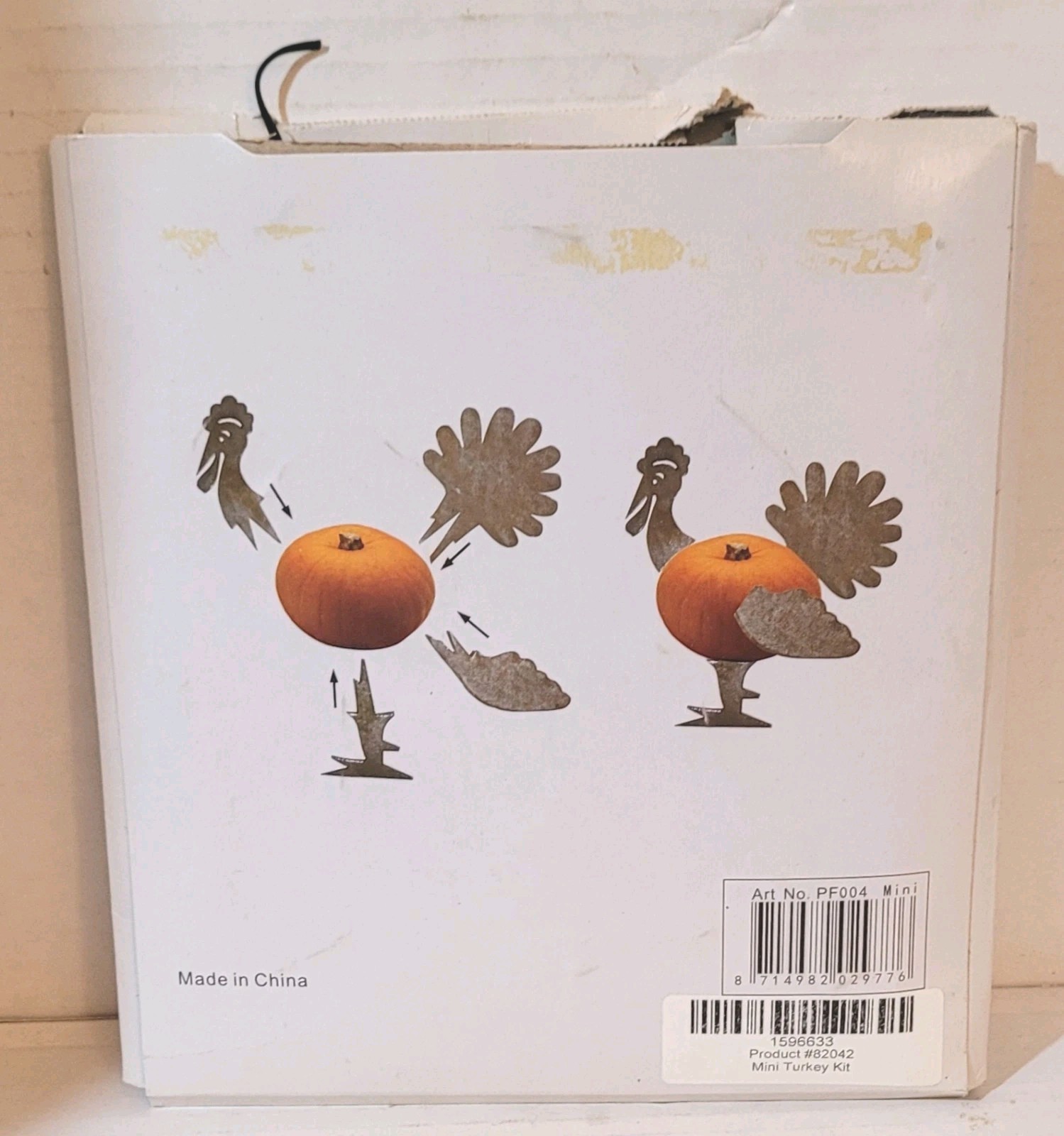 Iron Thanksgiving Pumpkin Turkey Decorating Pick Kit  Sets for 3 Small Pumpkins