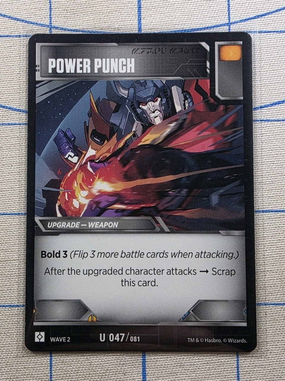 Hasbro WOTC Transformers TCG Wave 2 - Power Punch U 047 / 081 - Upgrade - Weapon