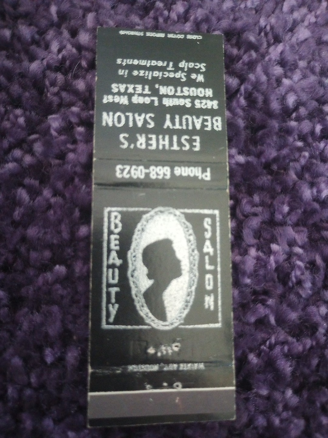 Vintage Matchbook Collectible Ephemera Y31 Houston Texas Esthers Beauty Salon