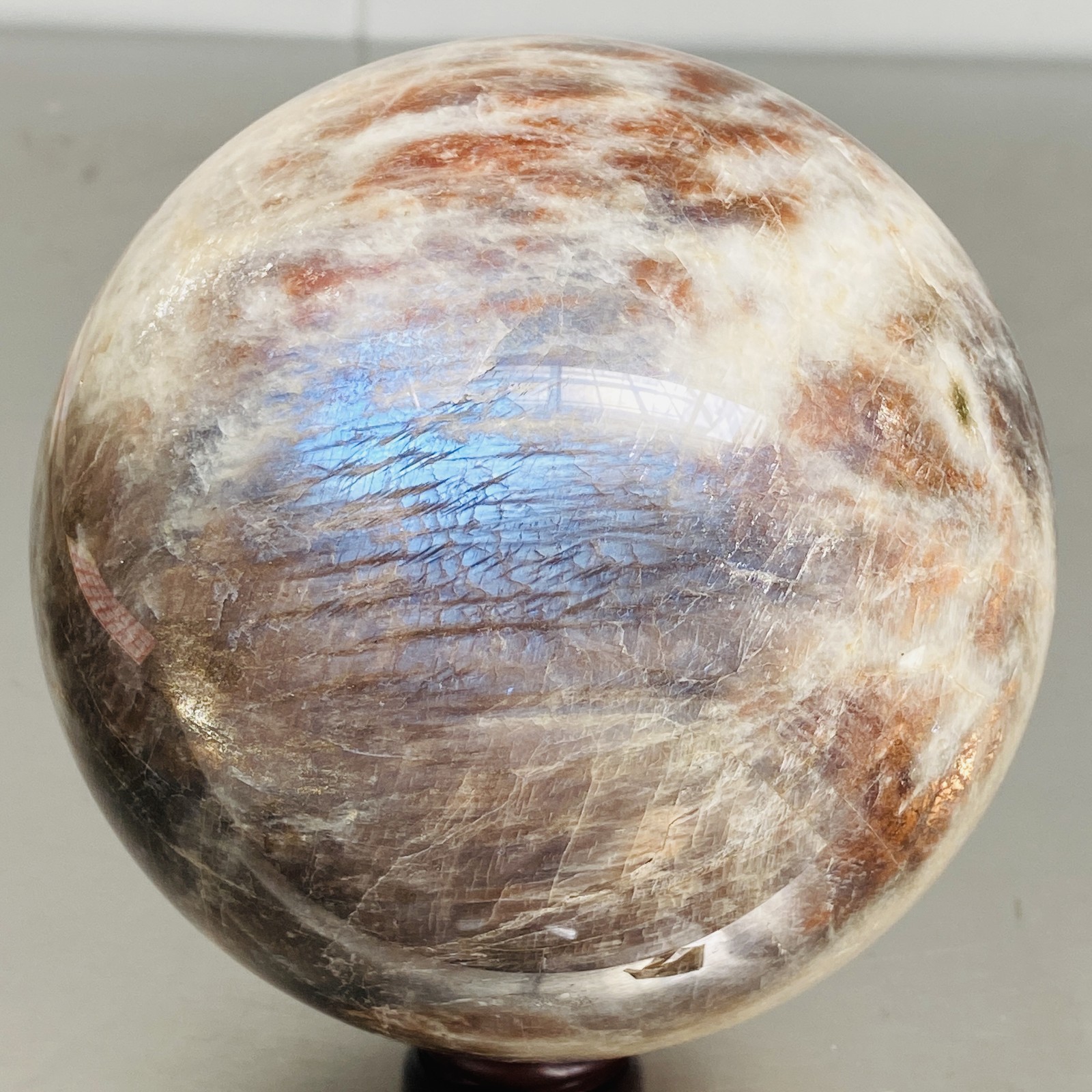 Natural Gray moonstone sphere quartz Crystal ball Healing 2900G (6.39LB)
