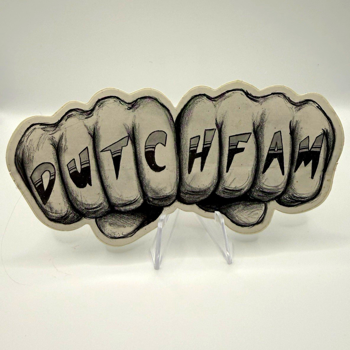Rare Vintage Dutch Bros Dutch Fam Knuckles Sticker 2015 HTF Old School Decal