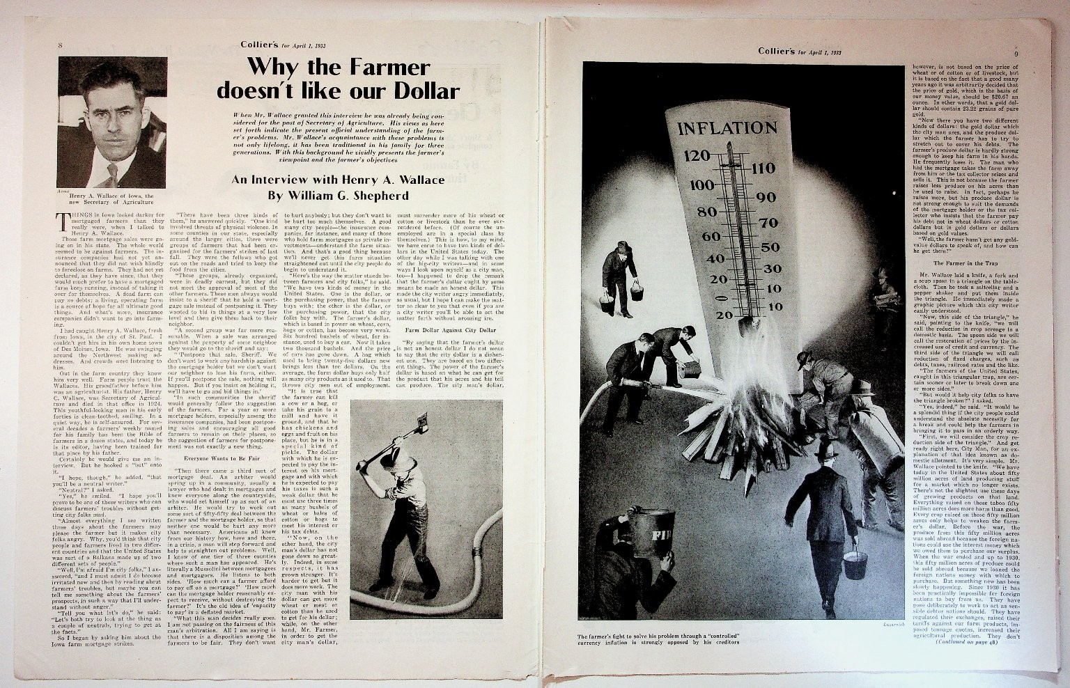 Collier\'s 1933 Original Print Article Why the Farmer Doesn\'t Like Our Dollar