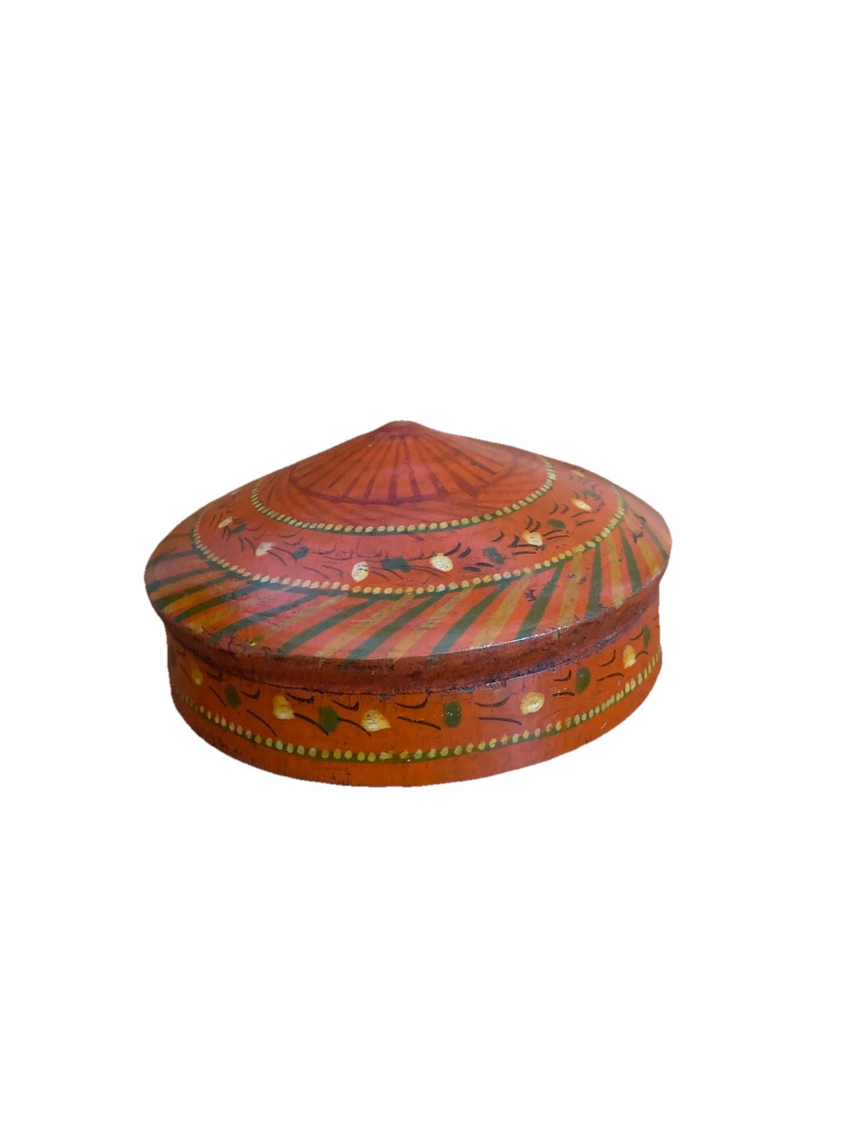 An Old Hand Crafted & Hand Painted Color lacquered Small Wooden Box