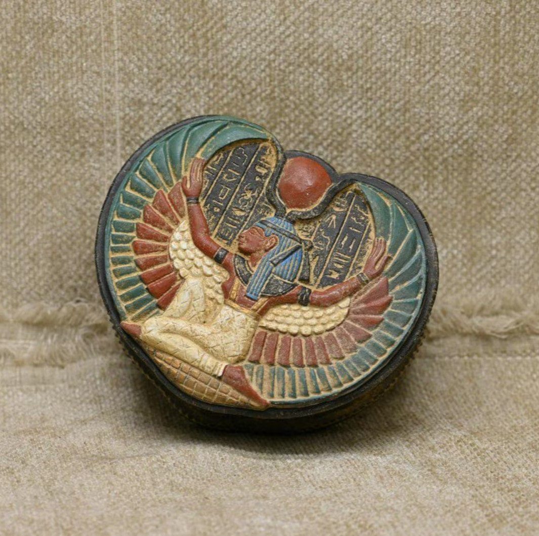 Rare Authentic Ancient Egyptian Antiquities Isis Colored Jewelry Box Egyptian BC