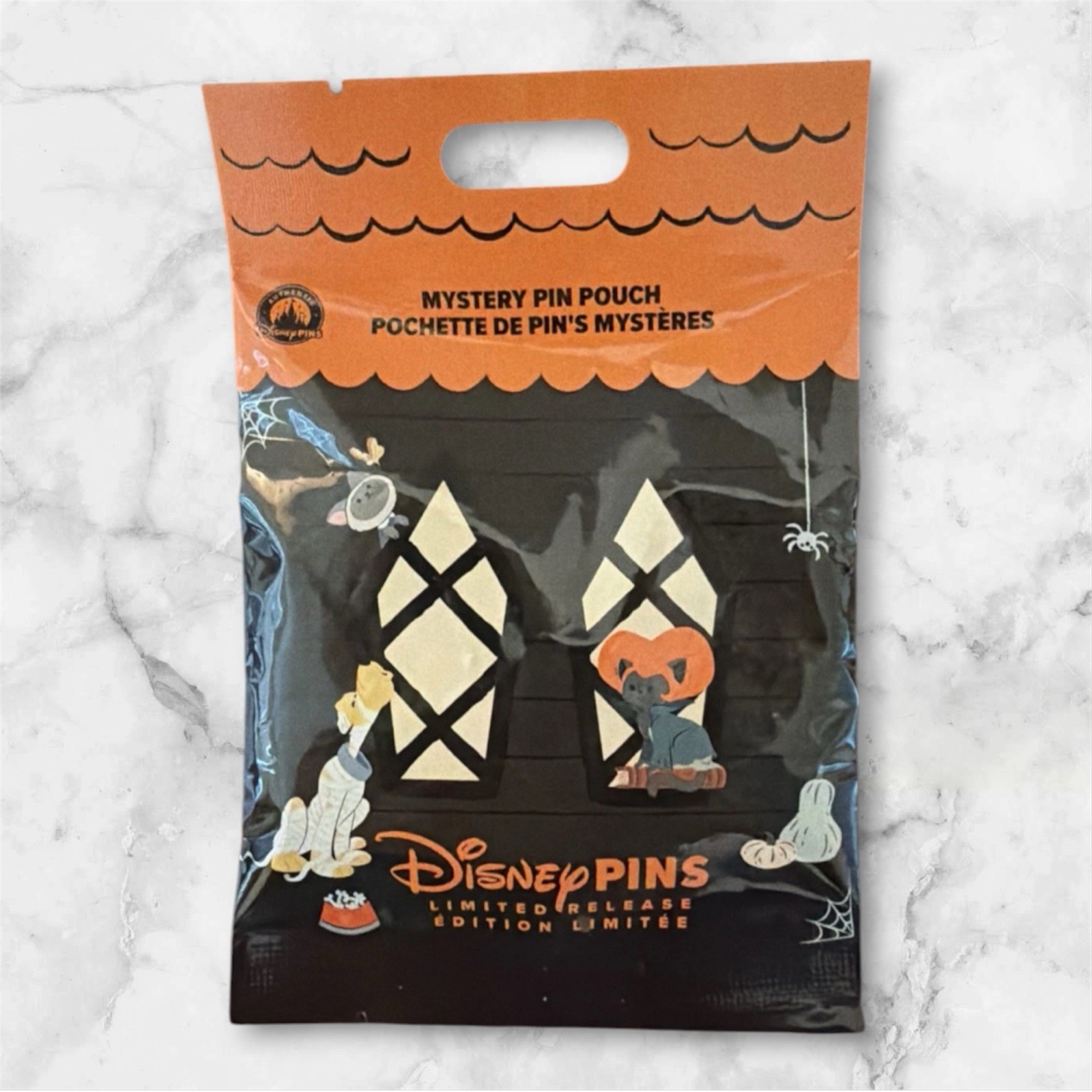 Disney Mystery Pin Pouch Halloween Cats and Dogs Pack of 5 Sealed