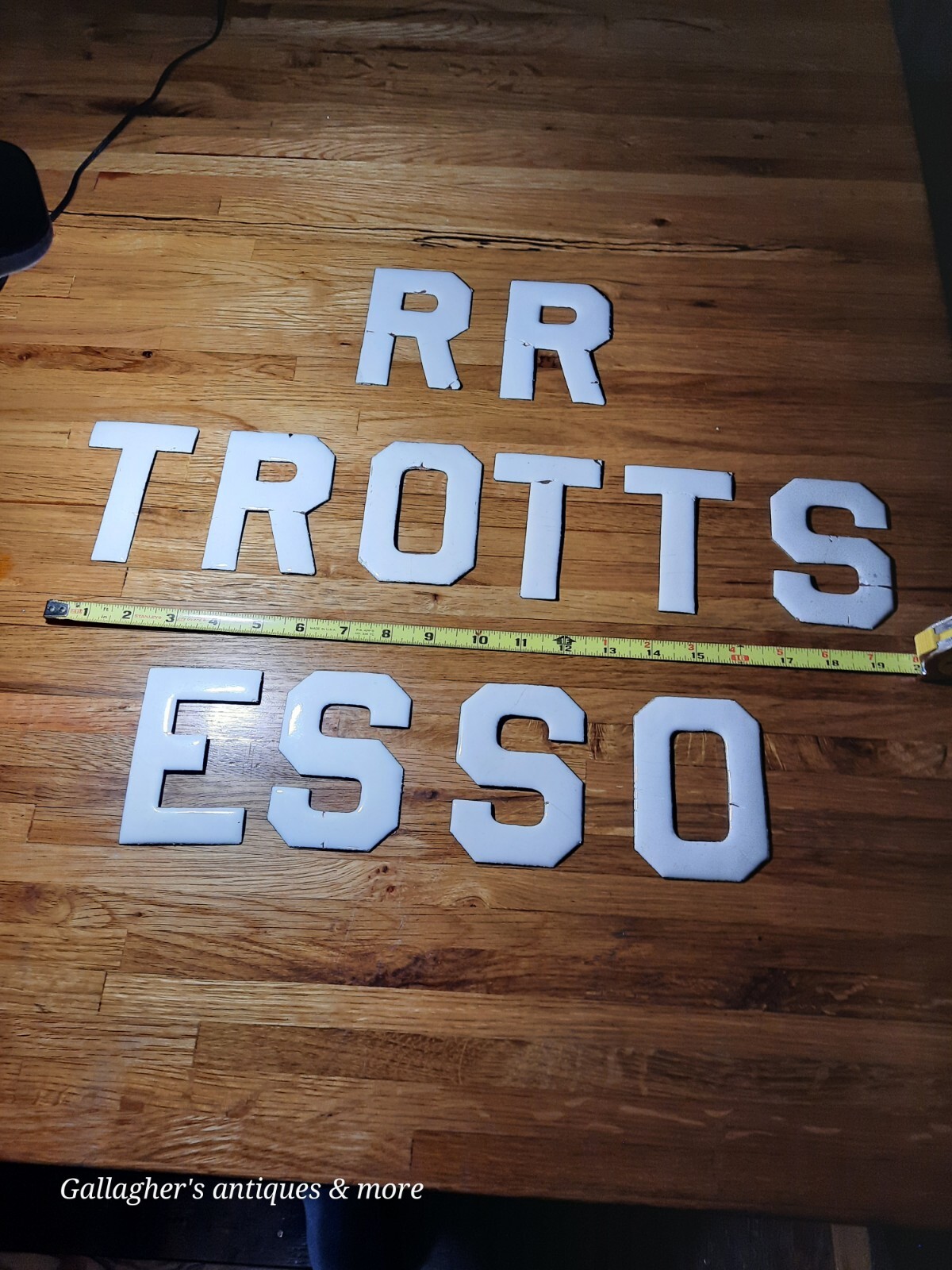 Vintage Brass Porcelain Enamel Esso Roosters Sign 4