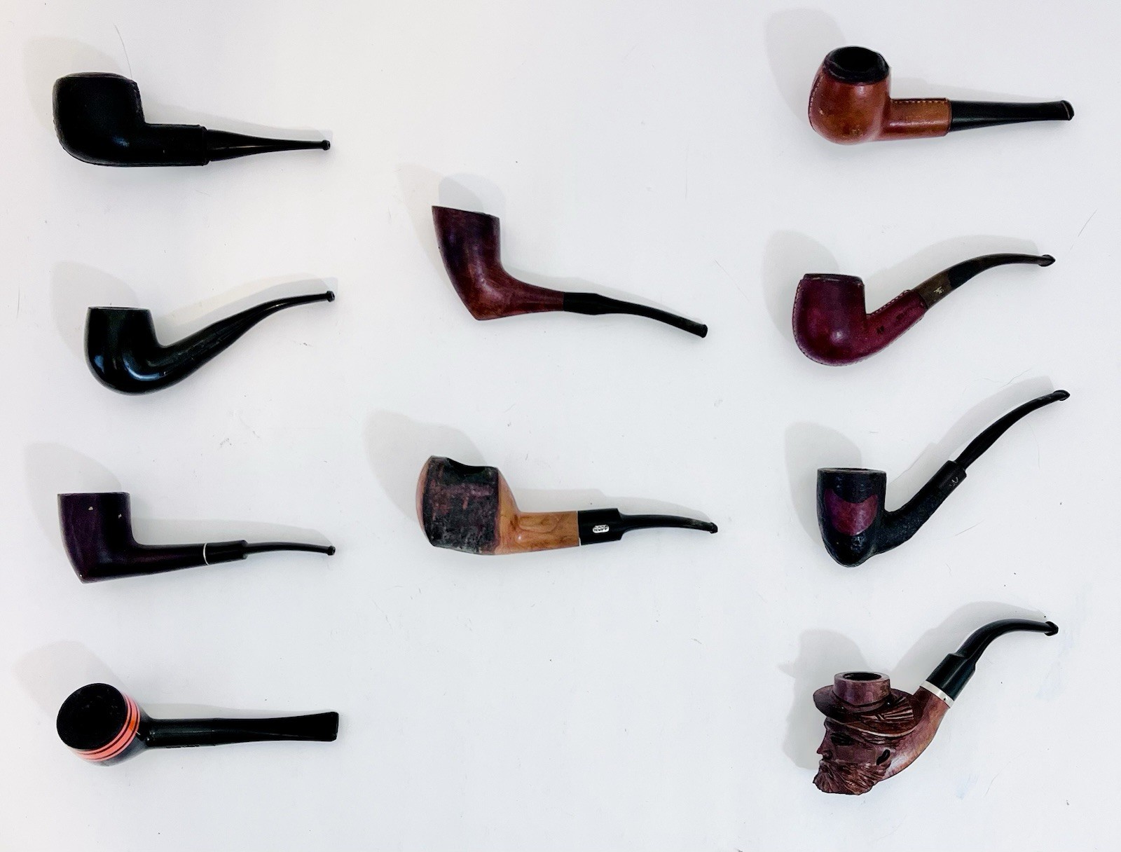 Vintage Tobacco Pipes Lot Of 10 Pipes - Various Makers