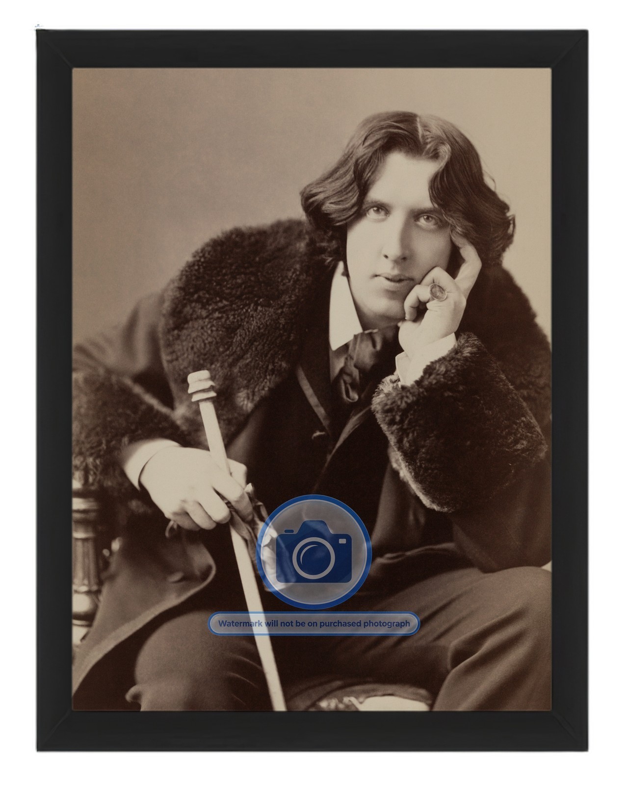 OSCAR WILDE PORTRAIT 1880S VICTORIAN STYLE MAN 8X10 FRAMED PHOTO