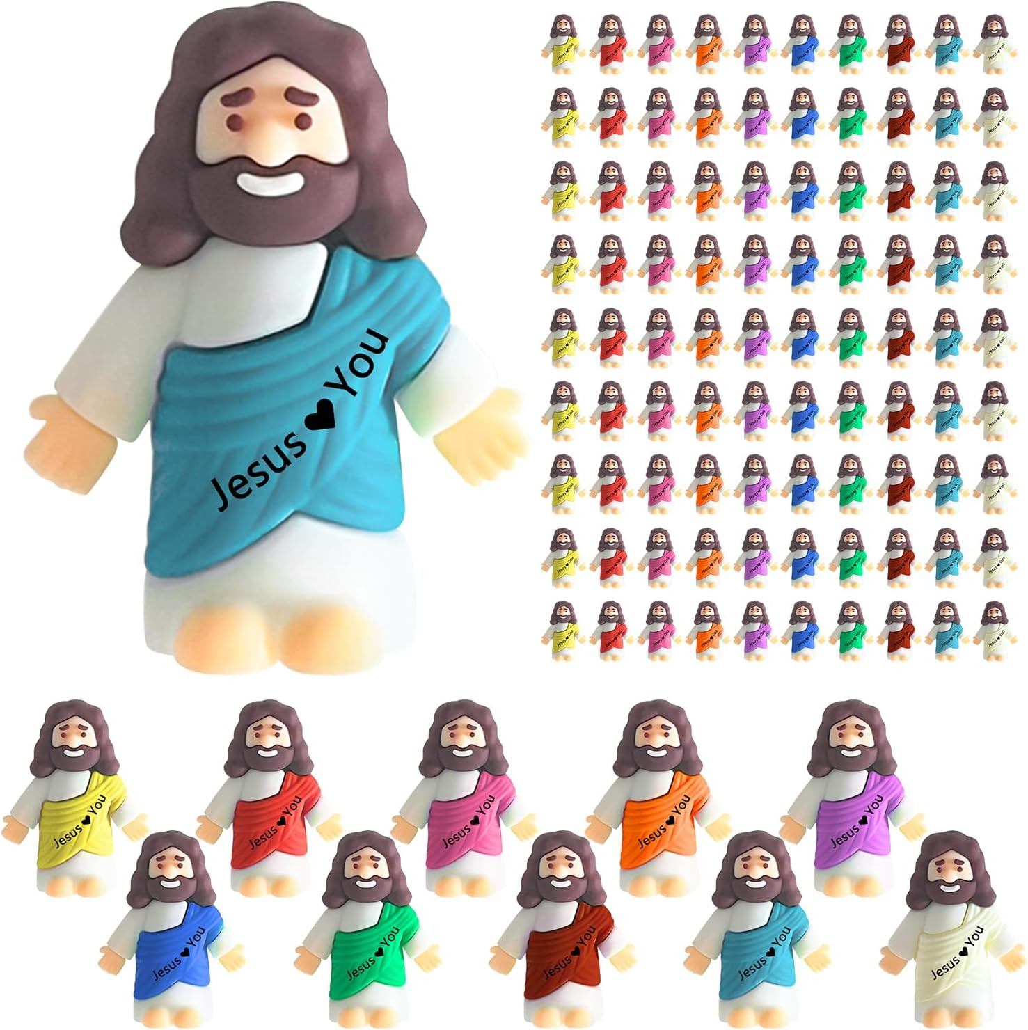 100 PCS Little Jesus Figures, Mini Jesus Figurines Bulk, Tiny Jesus Love