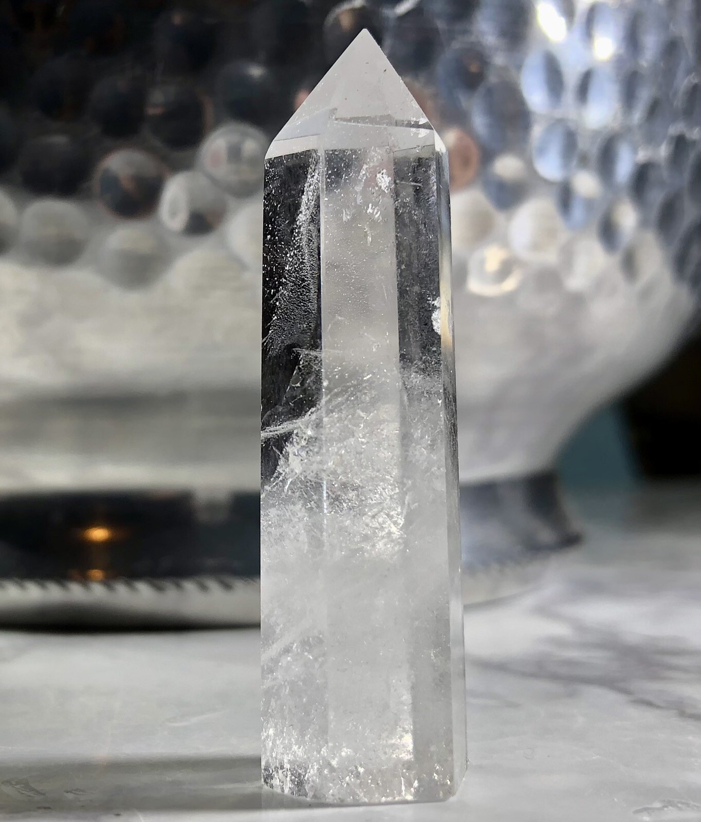 Natural Quartz Crystal Point Mini Obelisk Raw Rough Gemstone +velvet gift bag