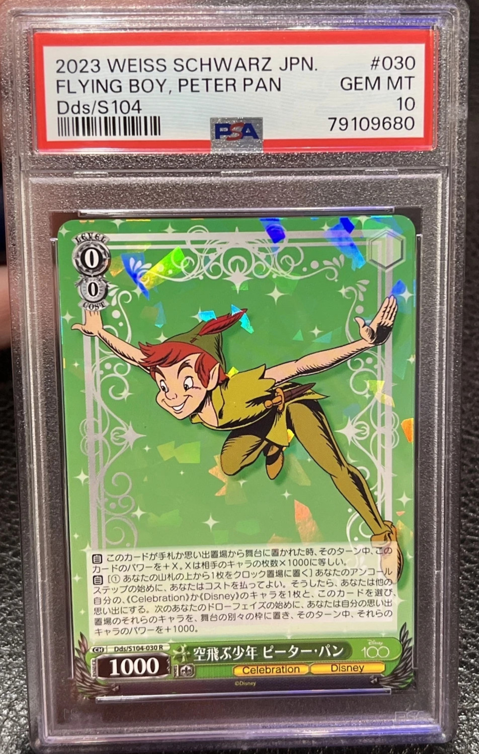 2023 Weiss Schwarz Japanese Disney 100 Flying Boy, Peter Pan Rare #030 PSA 10