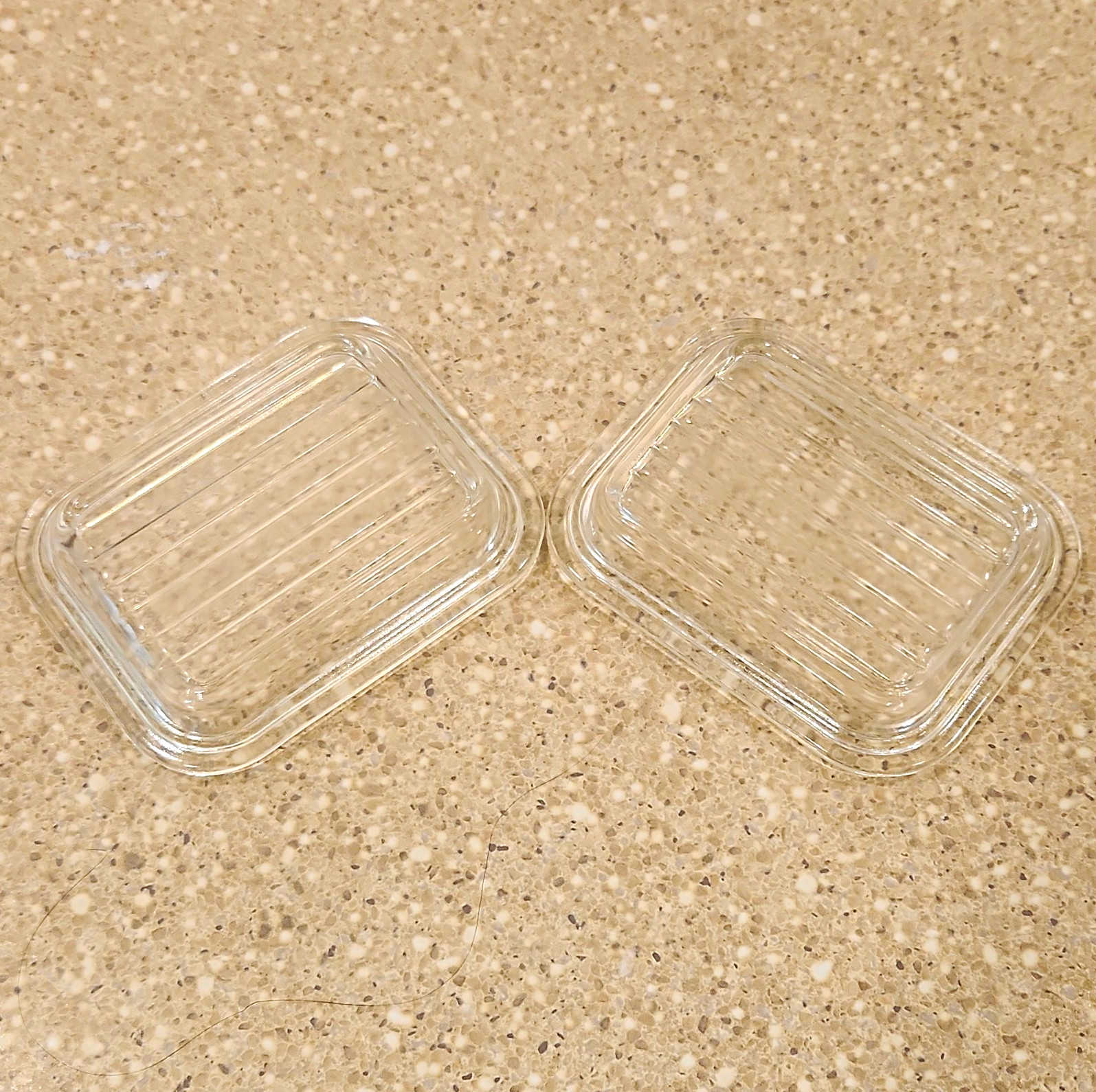 Vintage Pyrex 501 Clear Ribbed Glass Lids Only - Set of 2 - No Chips 501-C