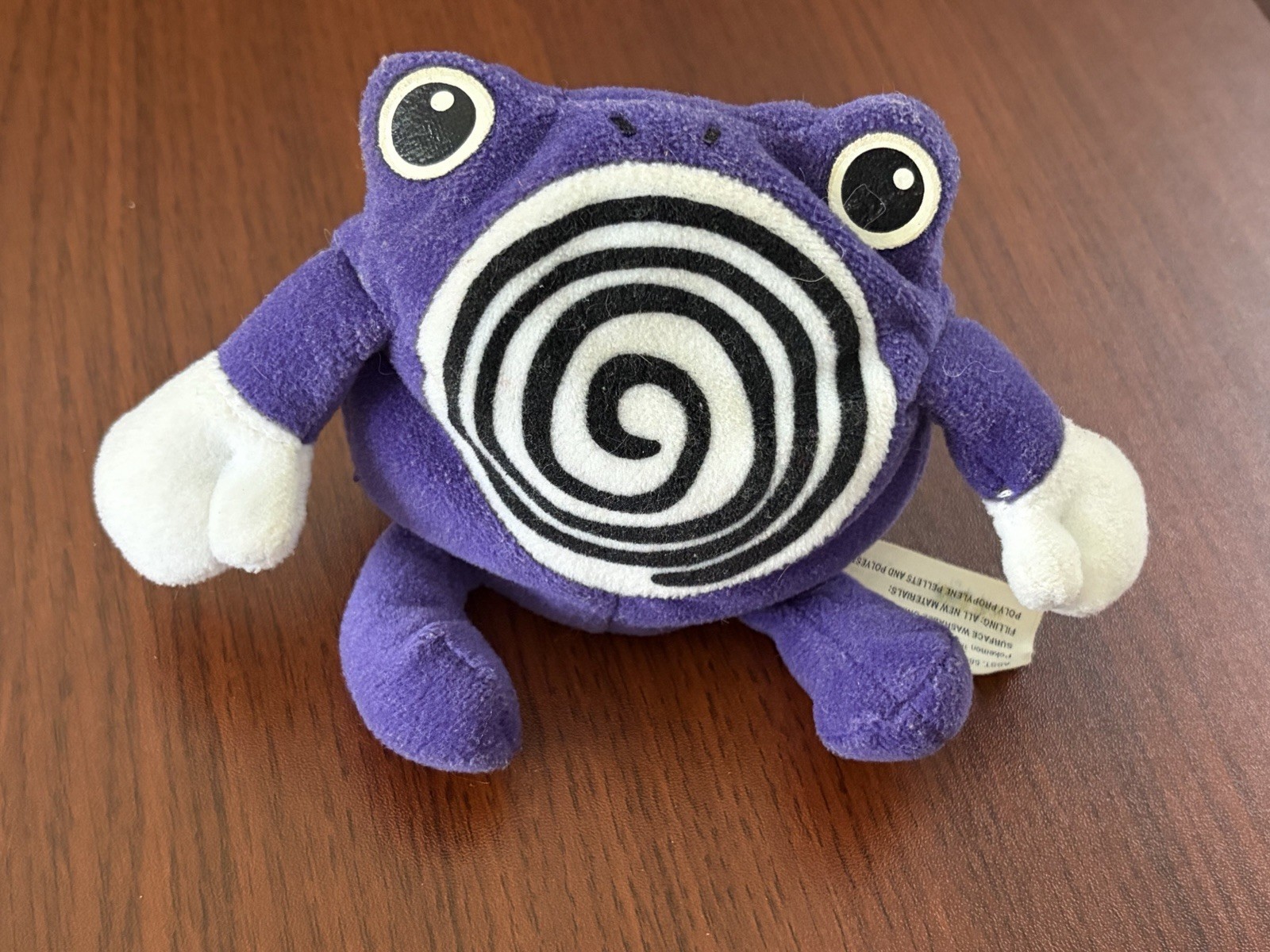 1998 Vintage Pokemon Hasbro Poliwhirl Plush #61 Beanie Plush Series Toy Nintendo