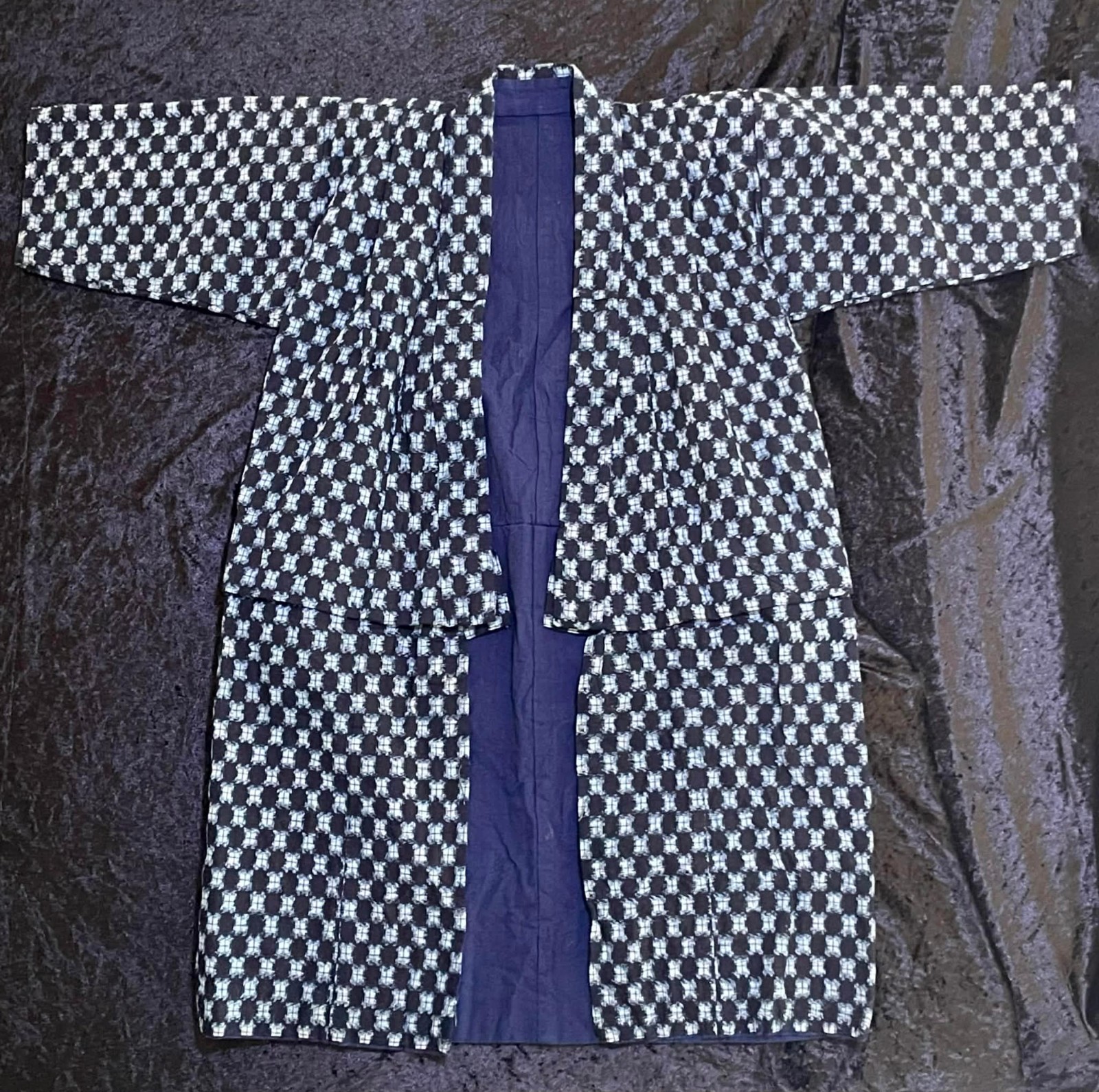 Vintage Early 20th Century Showa Japanese Indigo Noragi Boro Work Kimono Jacket