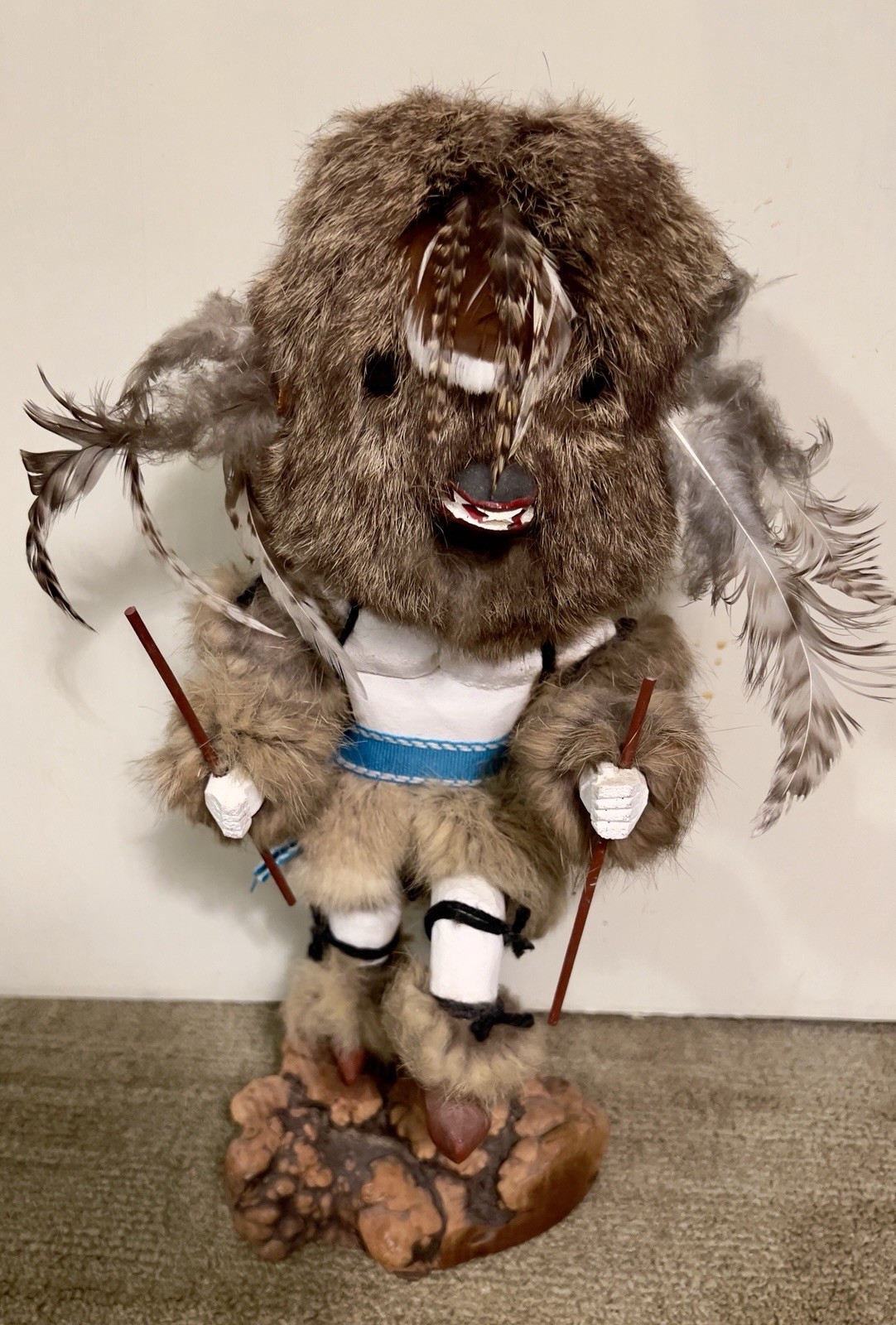 Vintage Native American Hopi 15” Kachina Doll The Deer Signed   Paja
