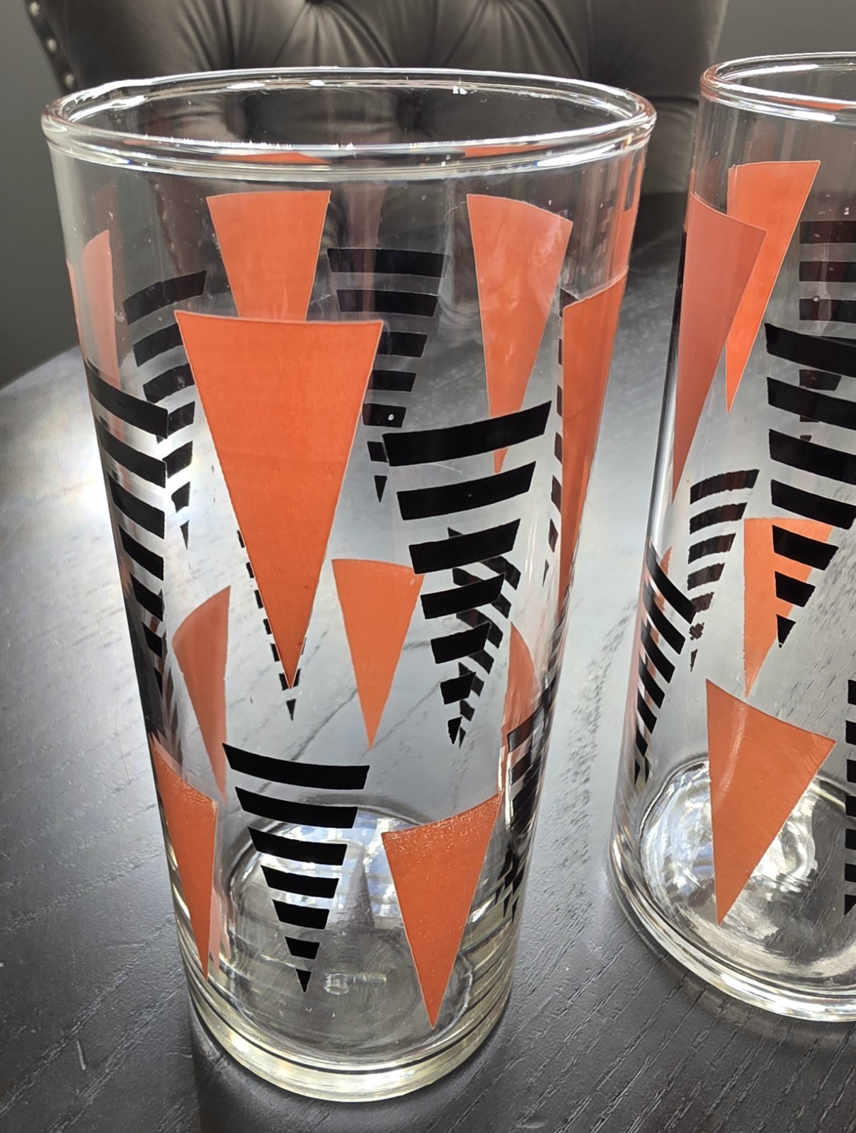 Hazel Atlas Pink Diamond Harlequin Glass Tumbler Set of 3