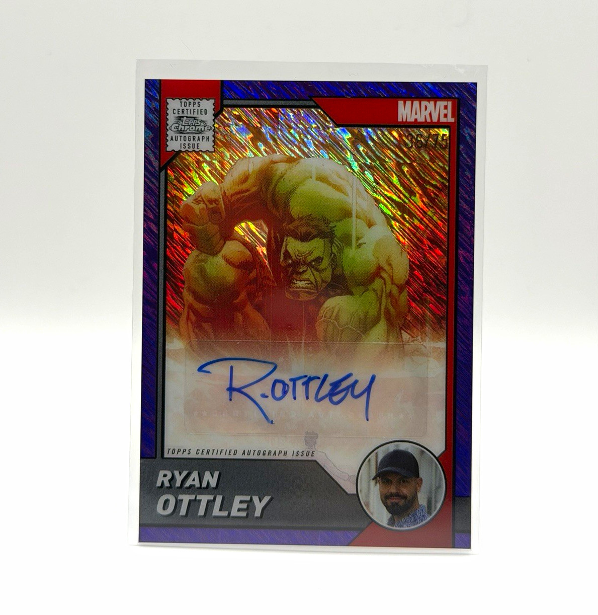 2025 Topps Marvel Chrome Ryan Ottley Hulk #1 Auto AA-RO /75
