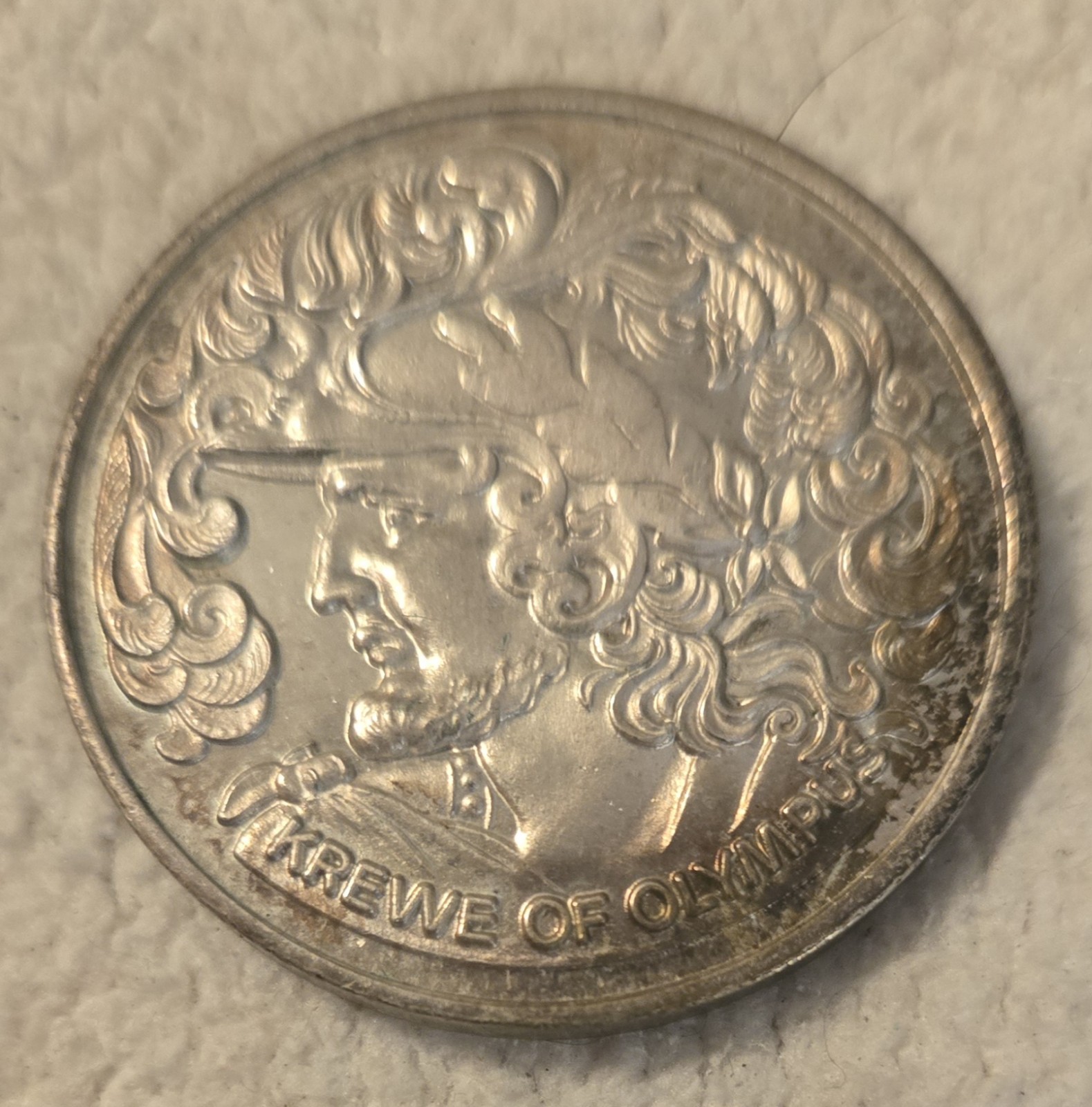 1984 Krewe of Olympus XIV New Orleans Mardi Gras Doubloon Medal Heavy Vintage