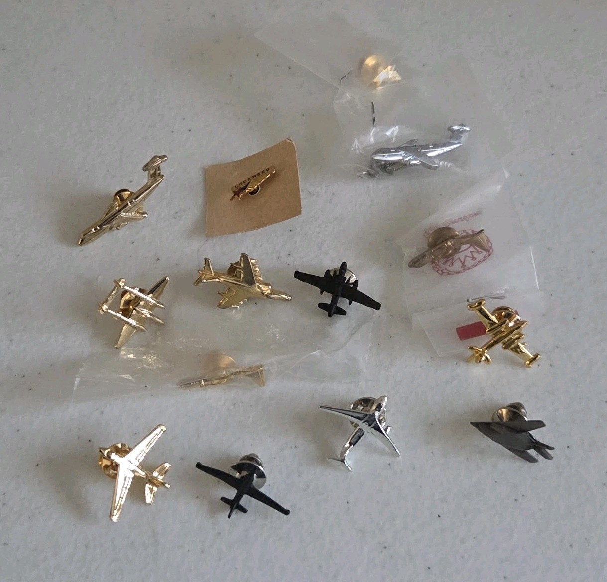 Lockheed Martin Military Airplane Pin Lot Tie Clip Vintage C130 U2 P3  P38 S3