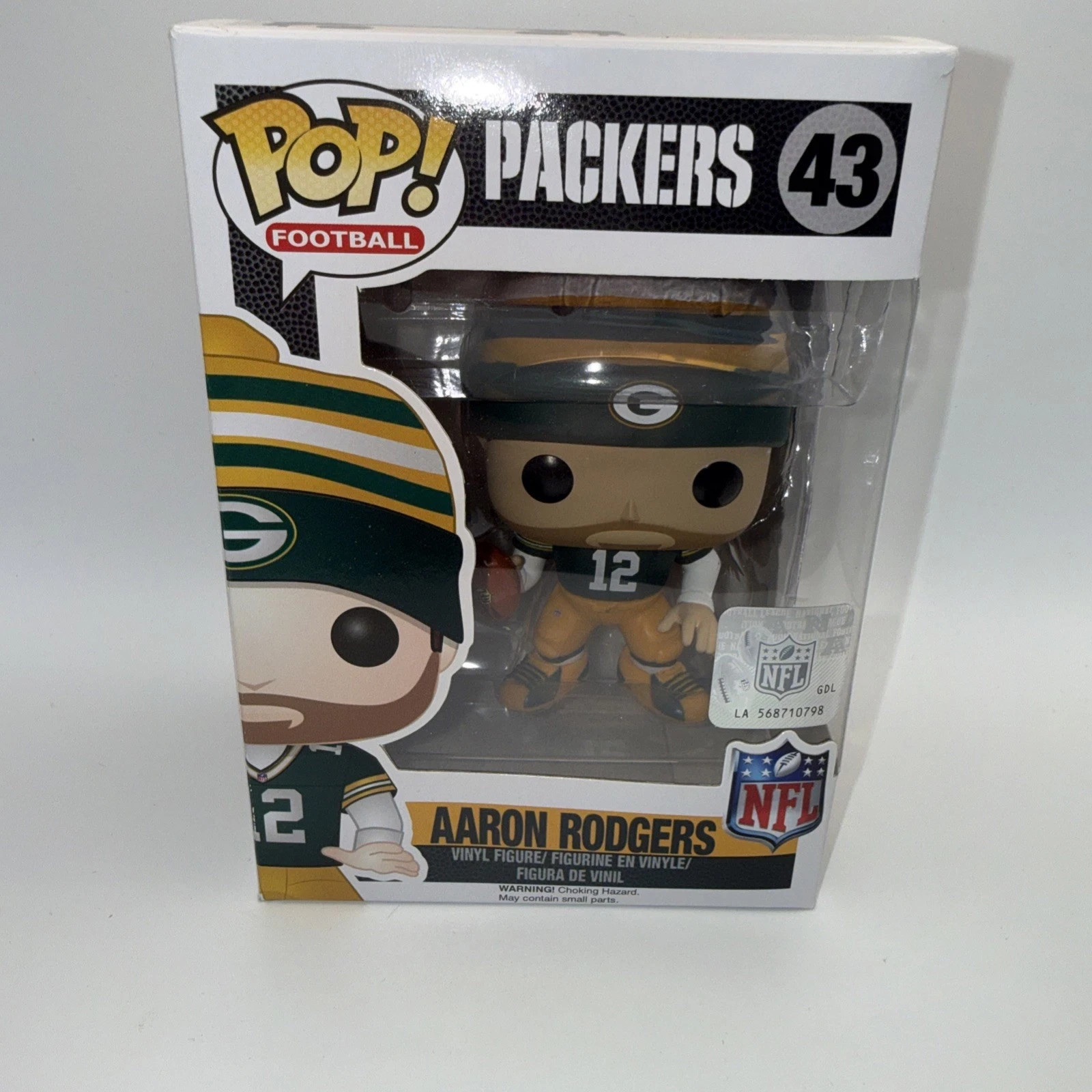 Funko Pop Aaron Rodgers 43 Green Bay packers green jersey beanie