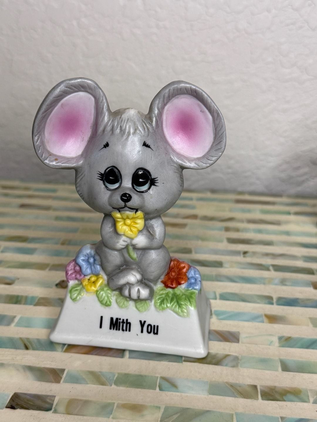 Russ Berrie I Mith You Mouse Figurine Vintage 1979