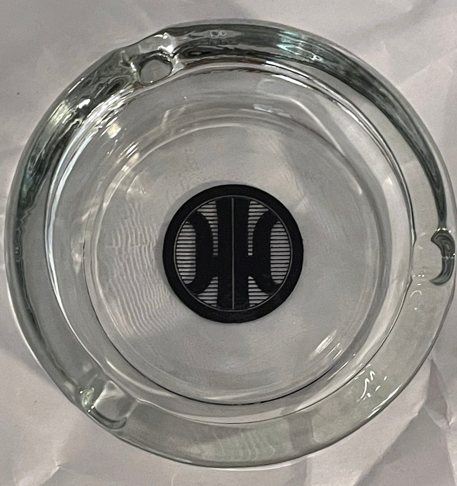 Vintage Heathman Hotel Portland Glass Ashtray Mid Century Advertising