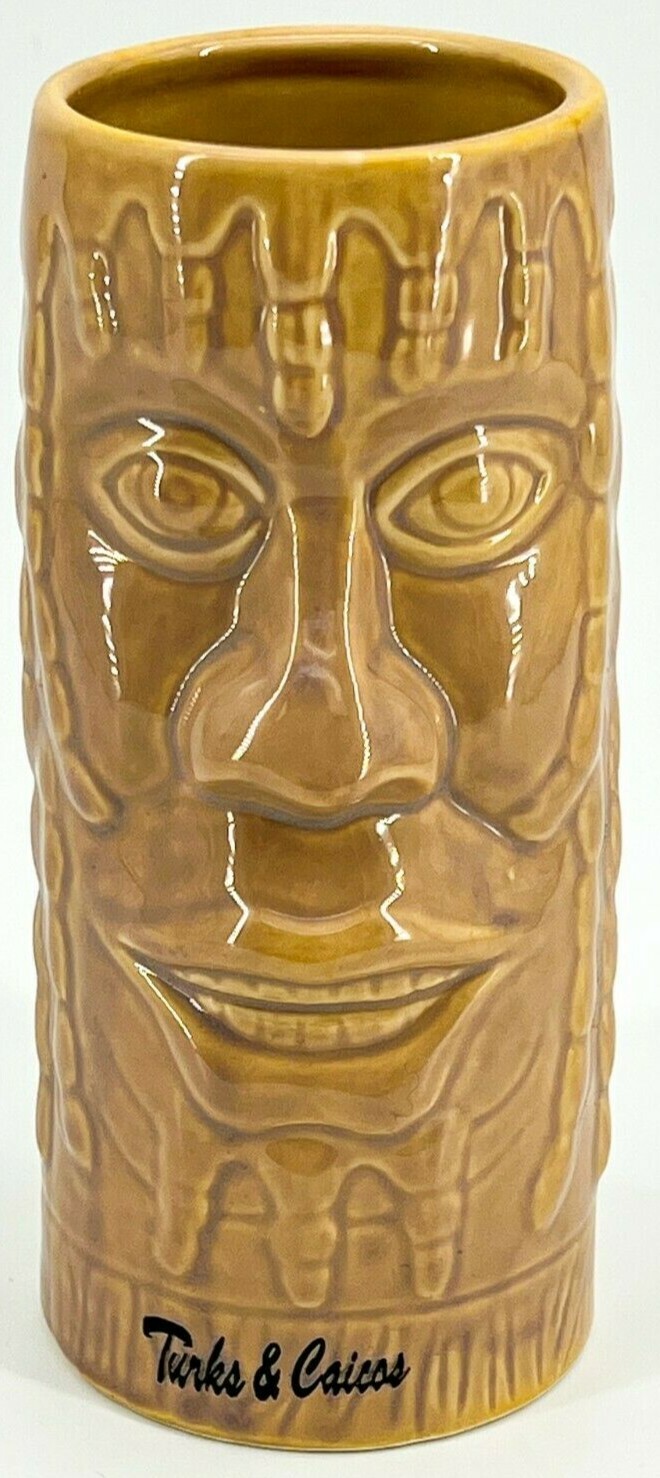 Vtg Chiki Tiki Ceramic Mug Happy Rasta Dreadlocks Turks & Caicos Collectible Cup