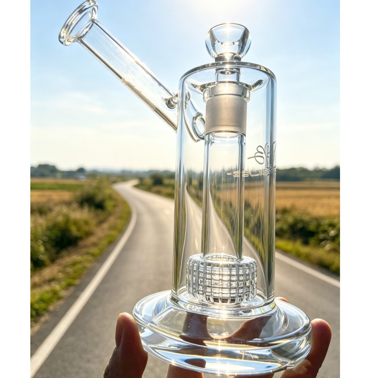 Percolator matrix tire Glass Water Pipe Helix rig Hookah 18mm Thick bottom 8”
