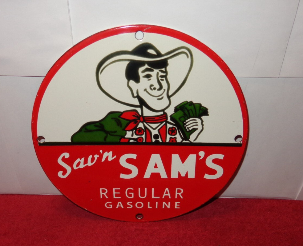 VINTAGE SAV'N SAM'S GASOLINE COWBOY MONEY 9.5