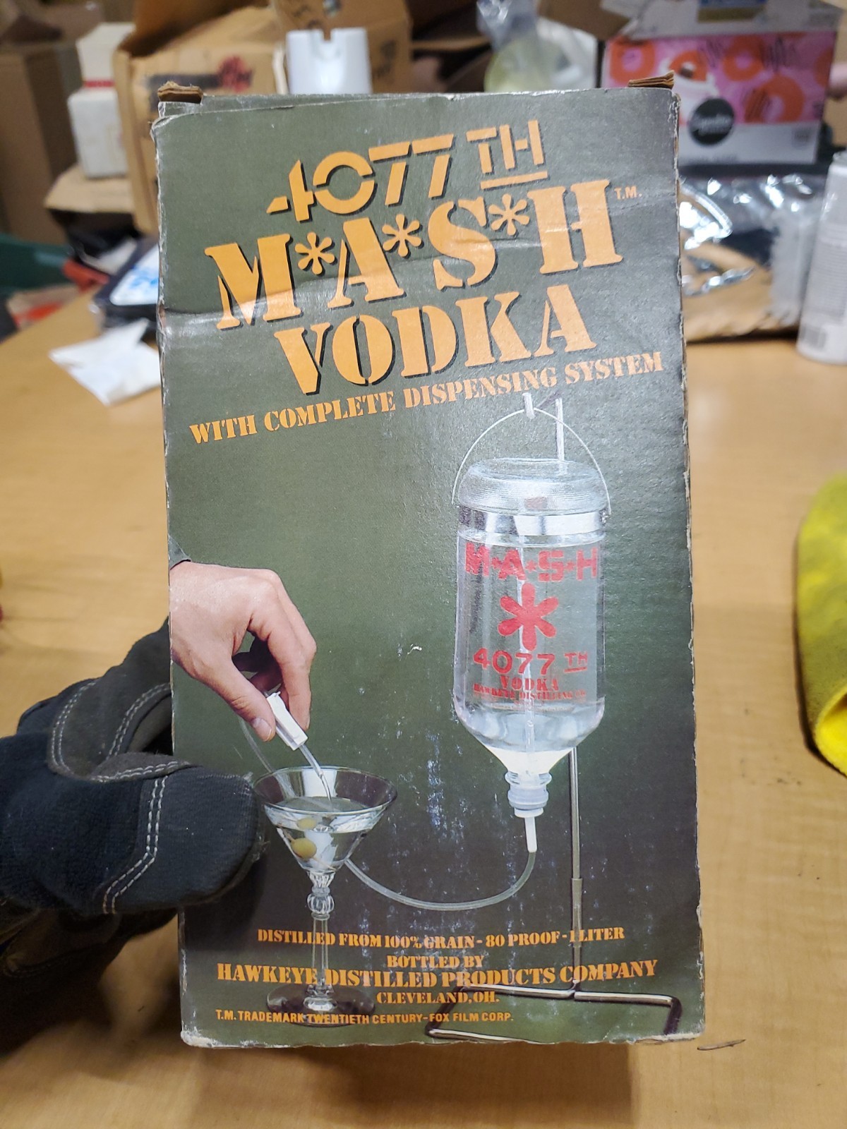 Vintage MASH 4077th Vodka Dispensing System Hawkeye Distilling Co FULL 1983