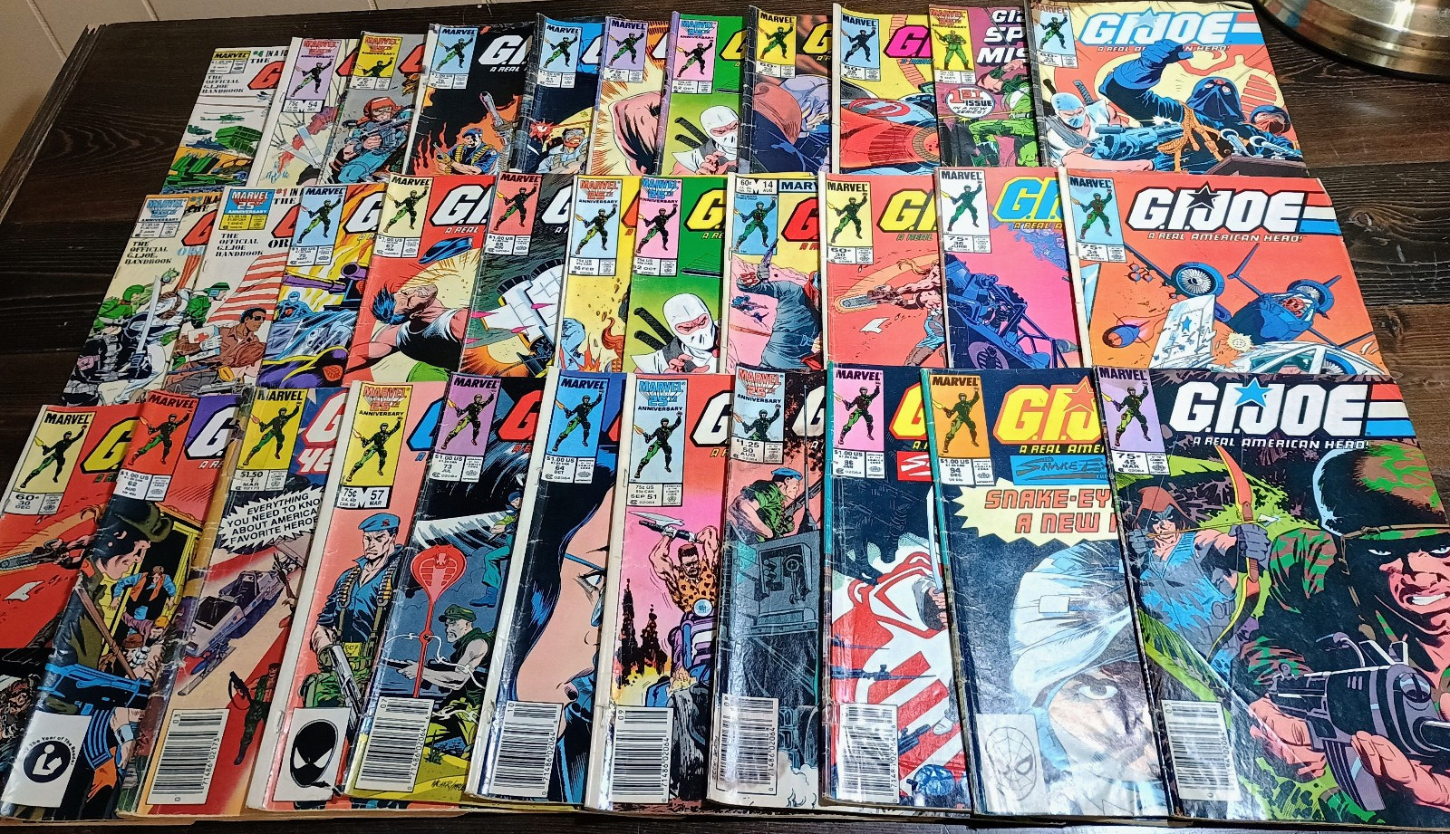 Lot of 33 G.I. Joe Marvel Comic Books NO COLLECTIBLE VALUE POOR CONDITION