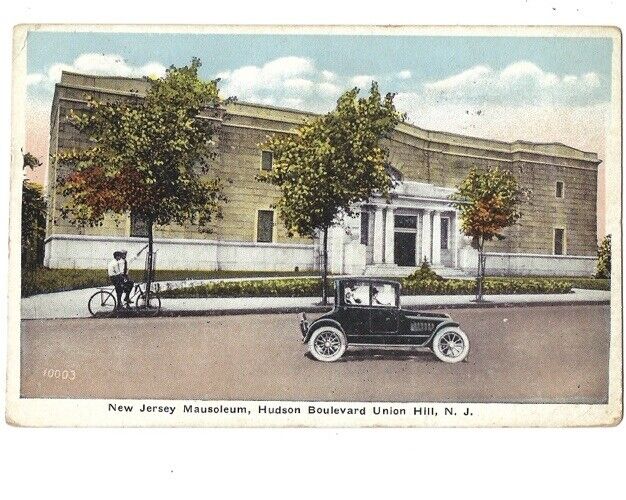 c1923 New Jersey Mausoleum Hudson Boulevard Union Hill NJ Postcard