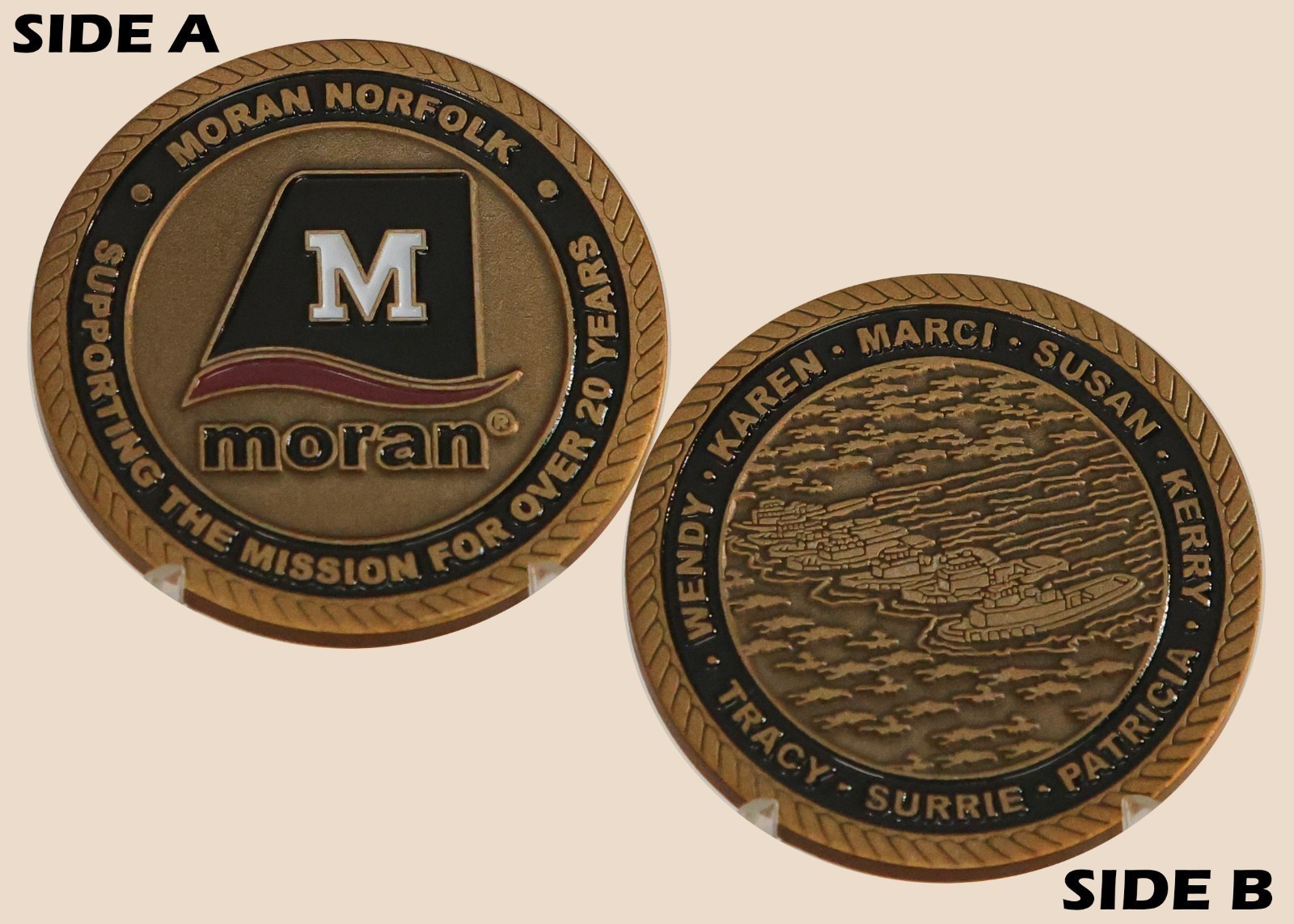 Moran Norfolk 20 Years Mission Support Challenge Coin  3#B