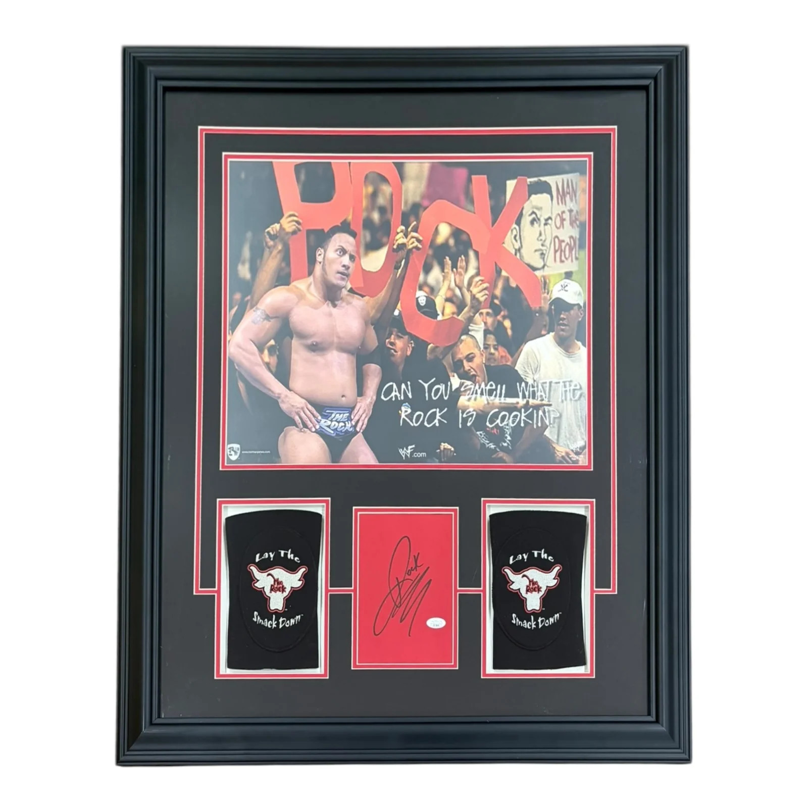 Dwayne Johnson The Rock Autograph Deluxe Framed with Wrestling 16x20 Photo and P