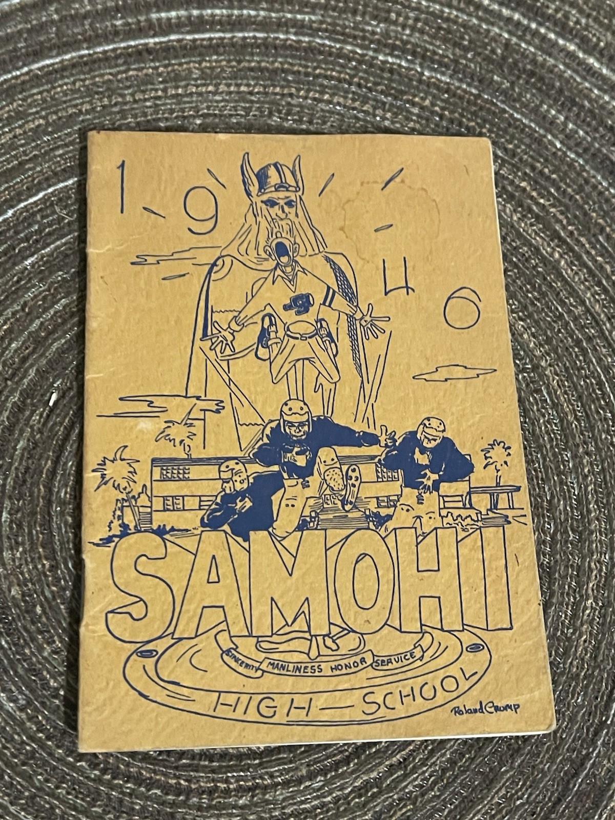 Original 1946 Santa Monica  High School Booklet Illustration By Rolly Crump