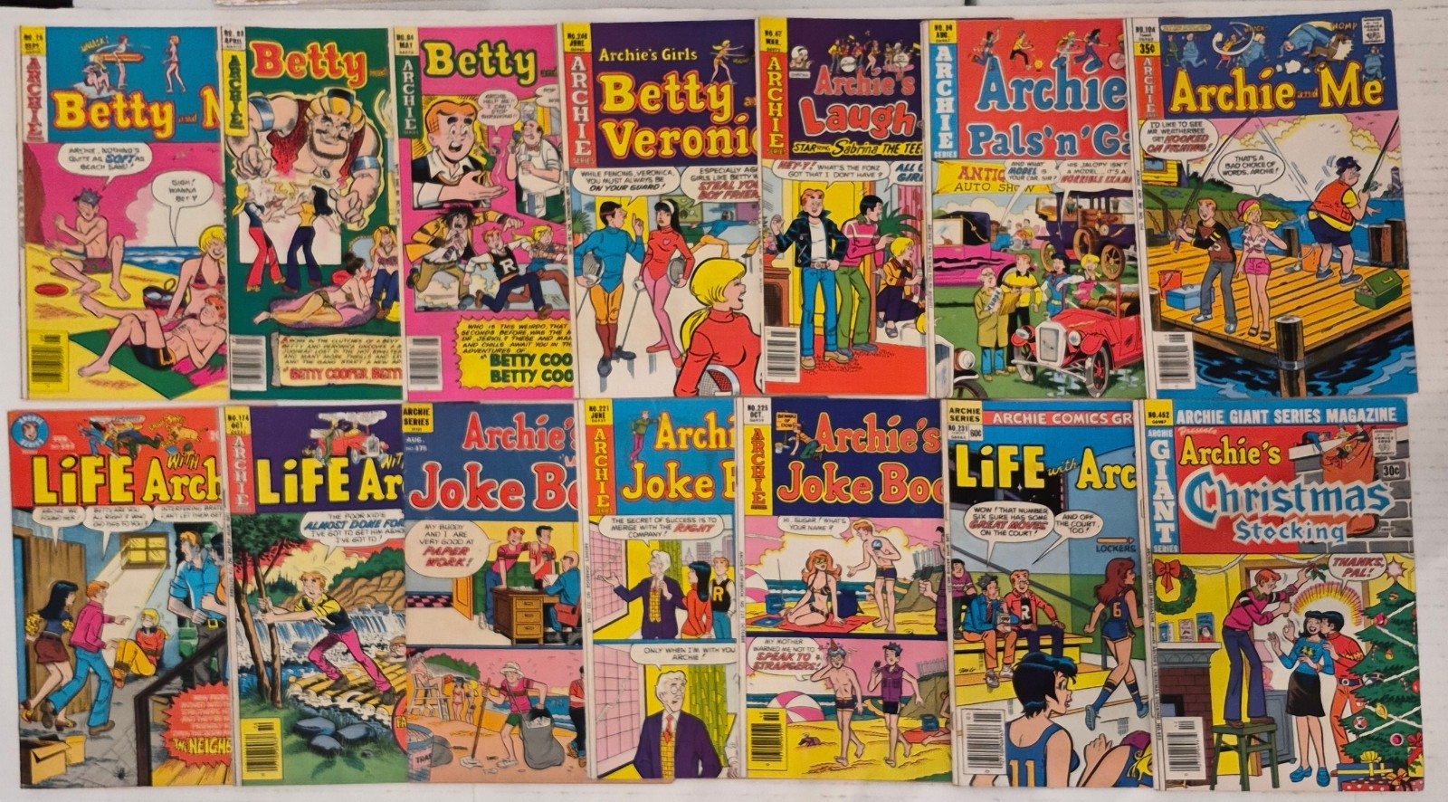 Archie Series Lot ☆14 VF VG Life With Archie, Betty And Me,Jokes 1972 Bronze Age