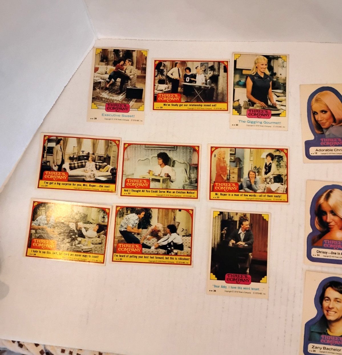 Three's Company Trading Cards, ABC 1978, Vintage, NOT a Complete Set, 18 total