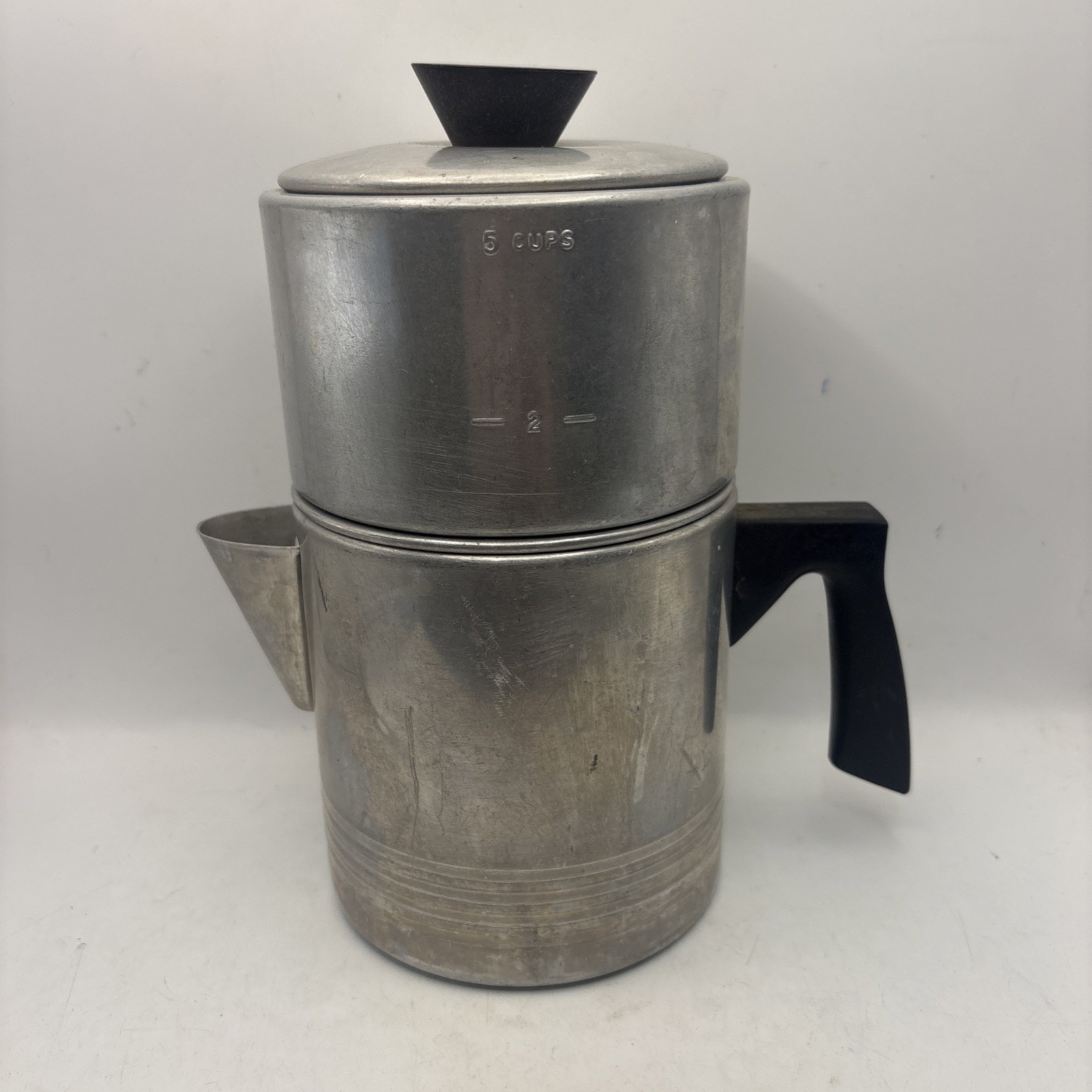 Vtg Chilton Ware Aluminum Neapolitan Flip Drip Coffee Pot Maker 6 Cup Complete