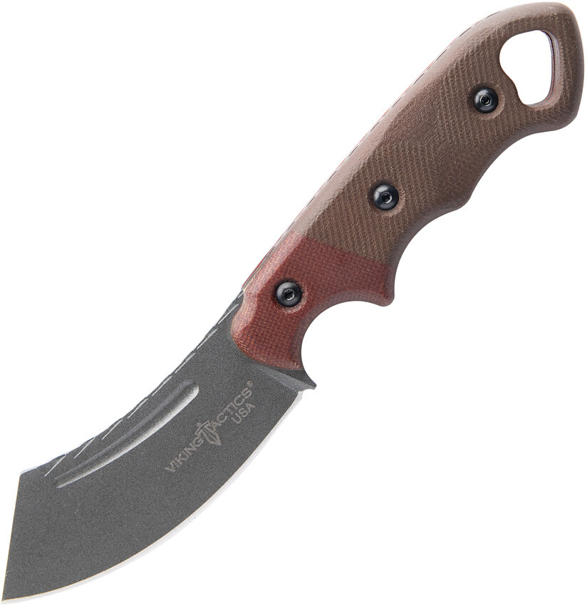 TOPS Viking Tactics Patriot Micarta 1095HC Steel Fixed Blade Knife VTAC07
