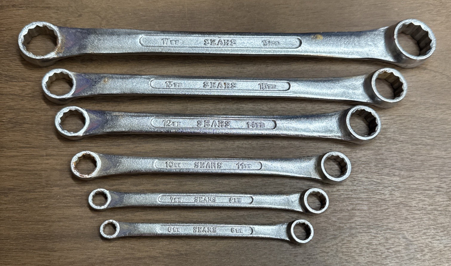 Sears Vintage (6) Pc. Metric 12 Pt. Double Box End Wrench Set - Made in Japan
