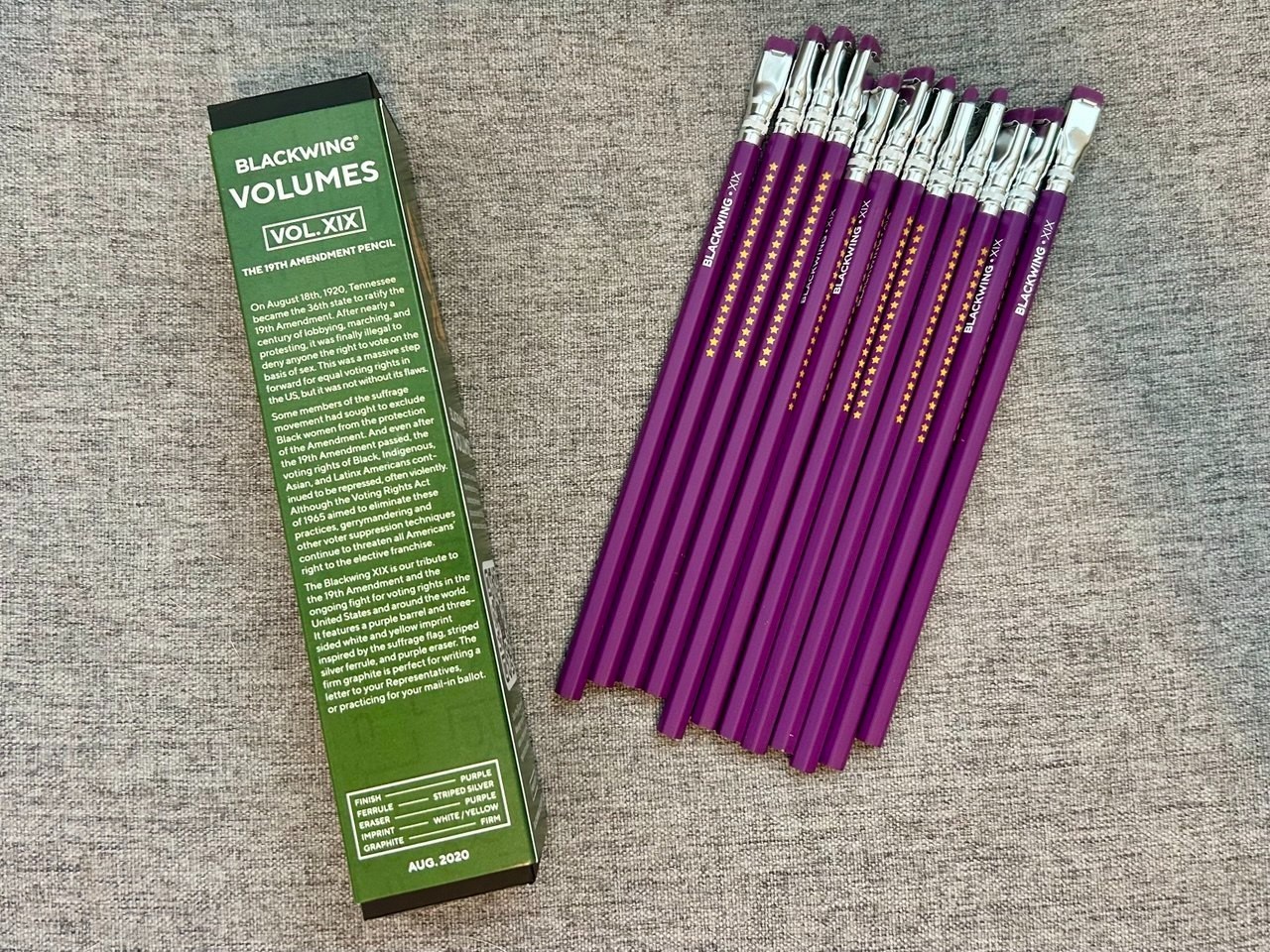 2020 Blackwing Volumes XIX 19th Amendment Pencil - 12 Pencils MINT CONDITION