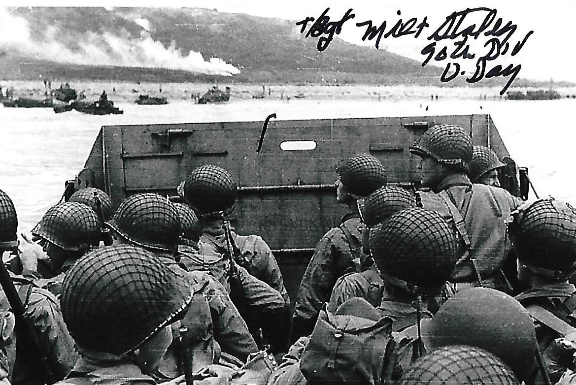 Milton Staley signed 4x6 photo WW II D-Day America Rare COA LOOK