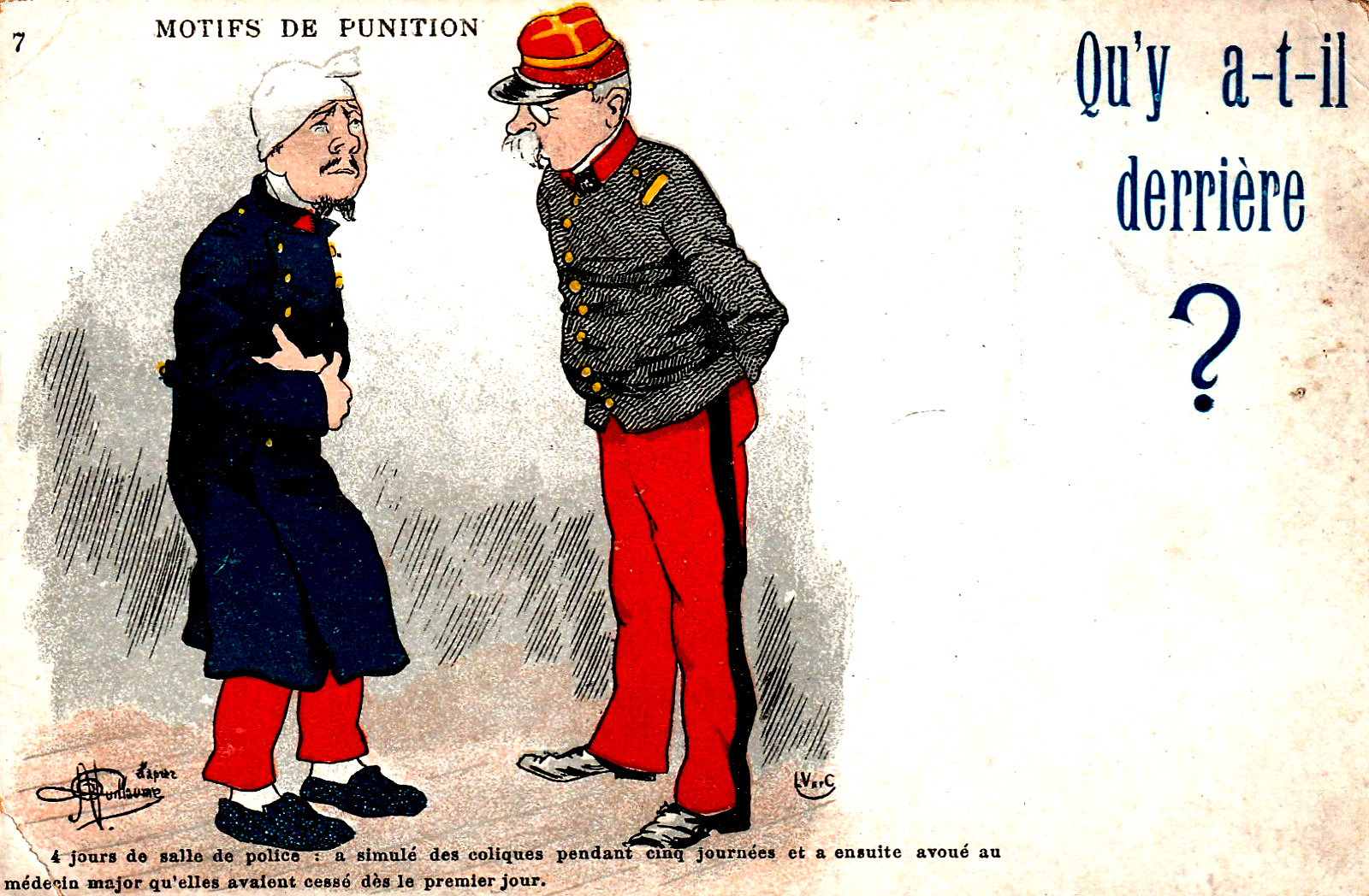 Postcard CPA 1900 - French soldiers advertising a cleaning company in Lille