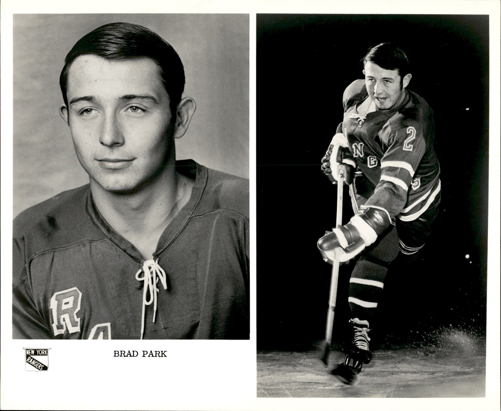 PF17 Original Photo BRAD PARK 1968-76 NEW YORK RANGERS NHL ICE HOCKEY DEFENSE