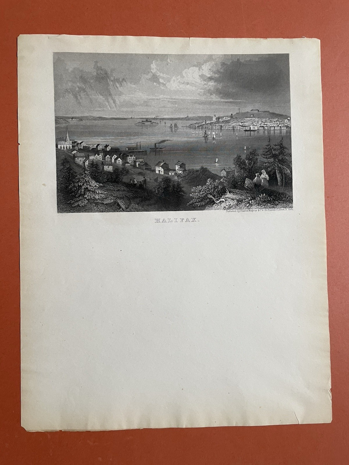 ORIGINAL Engraved Letter Sheet circa 1850 Halifax, Nova Scotia Canada UNUSED