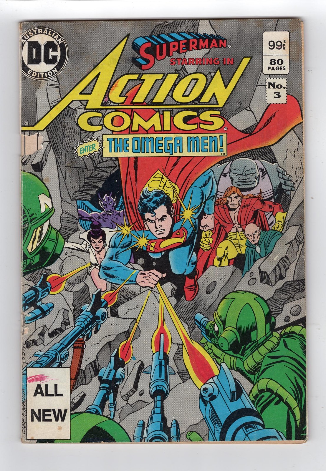 1983 DC ACTION COMICS #535, #534, #536, #537 & #538 1ST OMEGA MEN RARE AUSTRALIA
