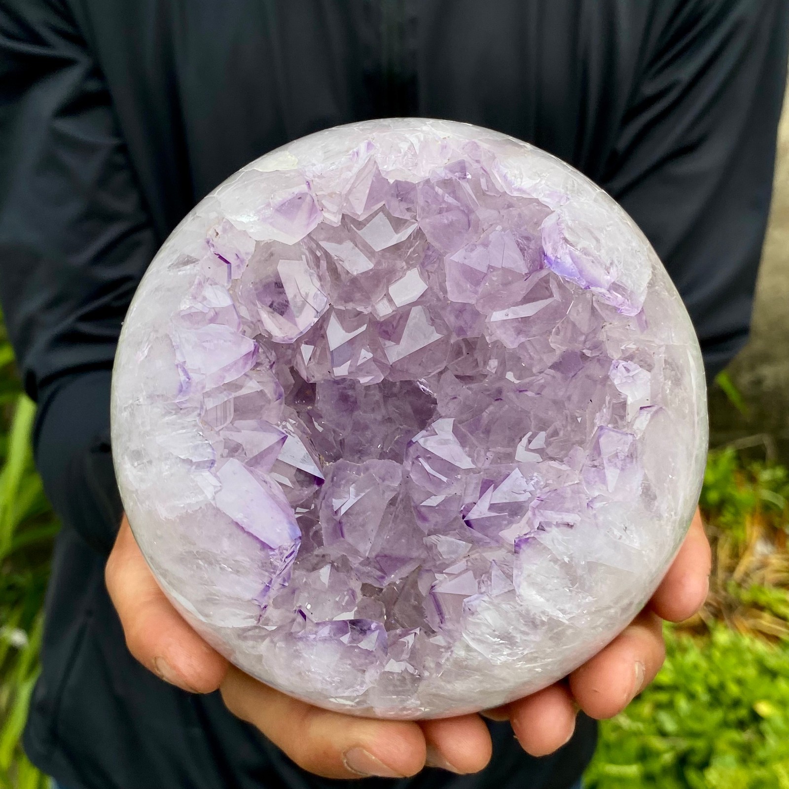 5.02LB Amethyst Agate Geode Sphere Spiritual Energy Wealth Home Crystal Ornament