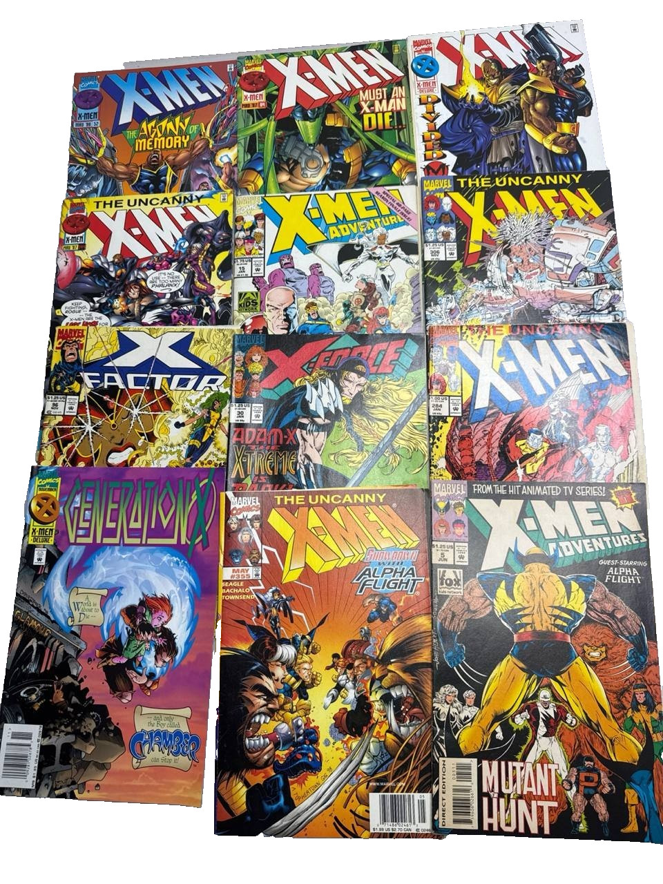 X-Men Comic Book Marvel Comics 90s Uncanny X-Men X-Force X-Factor Ge Lot of 12