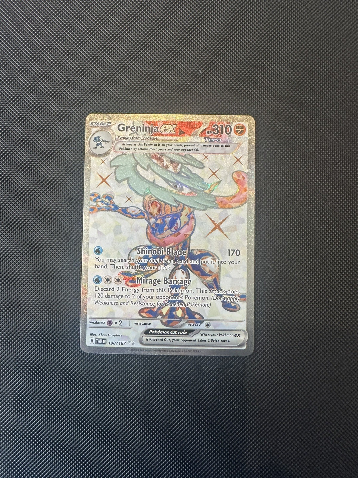Pokémon TCG Greninja ex 198/167 Twilight Masquerade Ultra Rare Holo Full Art
