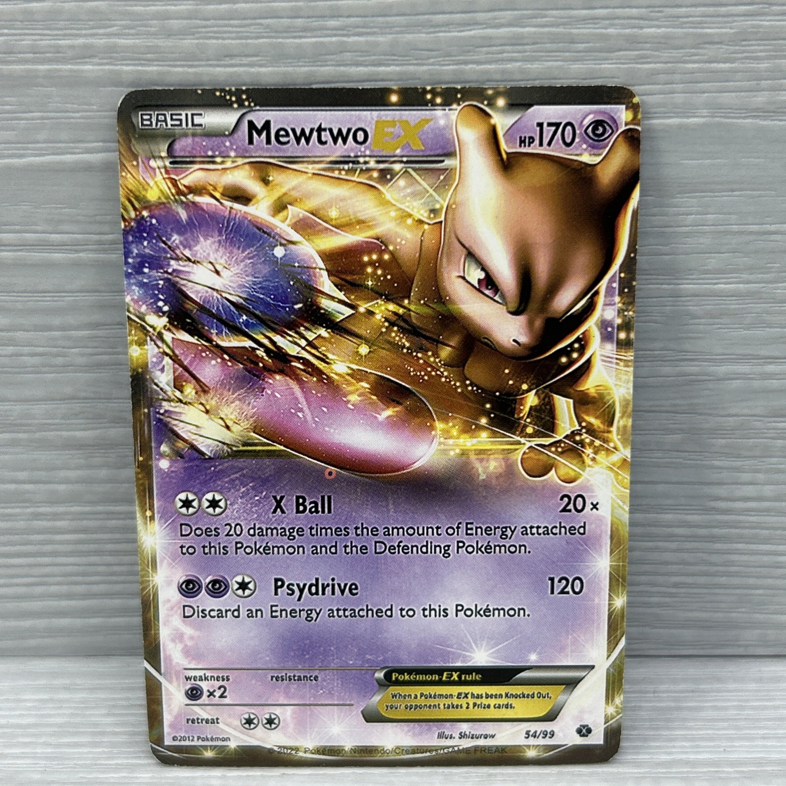 Pokémon TCG 2012 Legendary Treasures Mewtwo EX 54/99 170HP Holo Ultra Rare